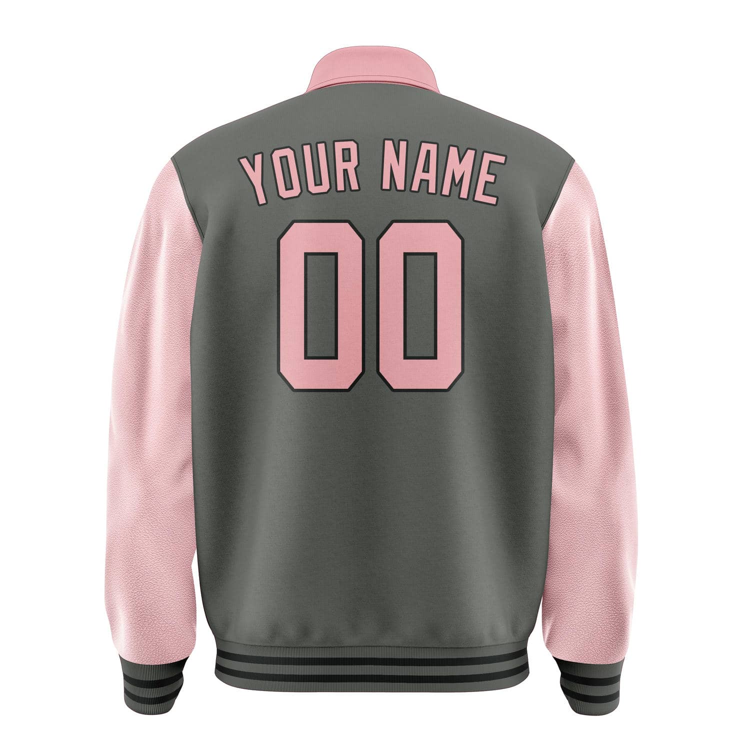 Custom Dark Grey Light Pink Jacket