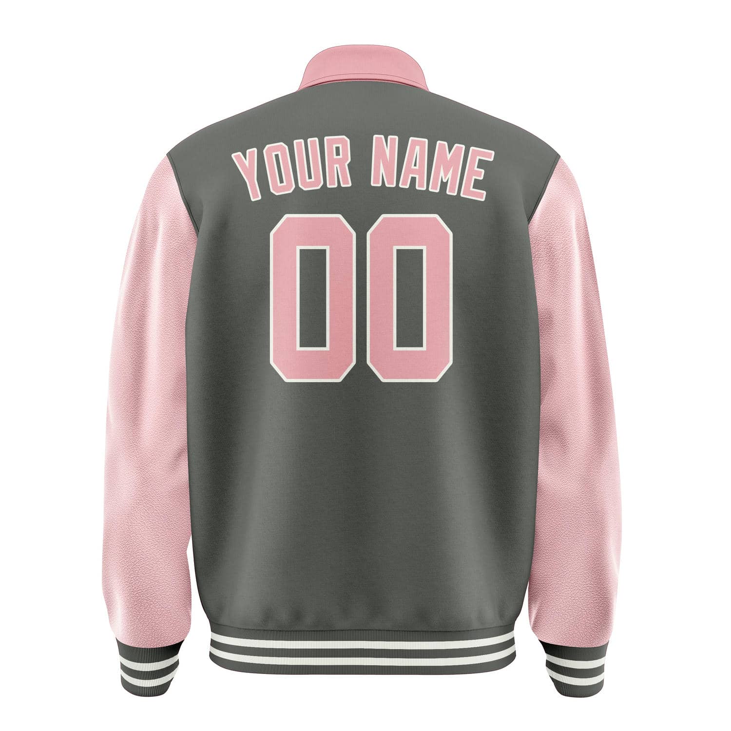 Custom Dark Grey Light Pink Jacket
