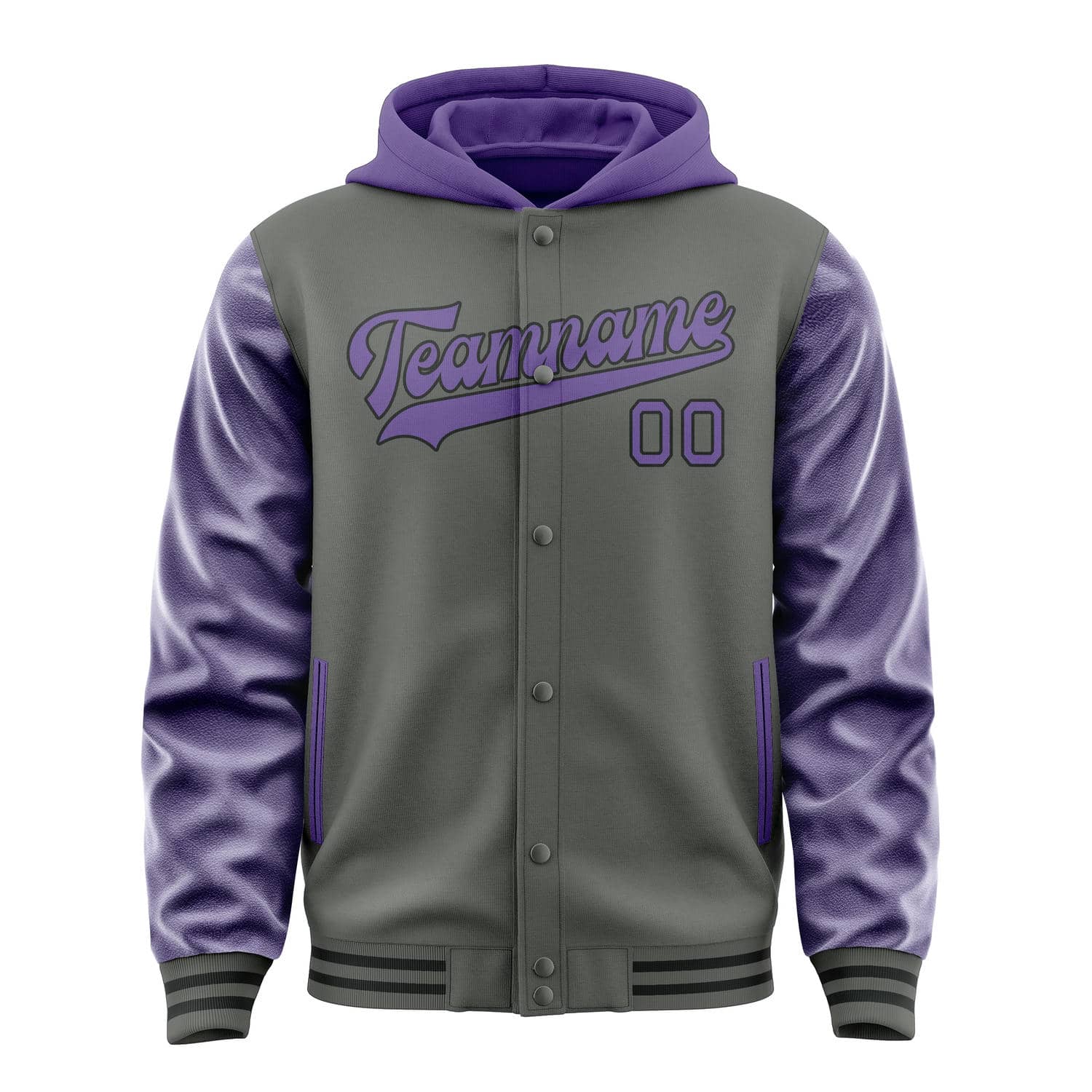 Custom Dark Grey Light Purple Jacket