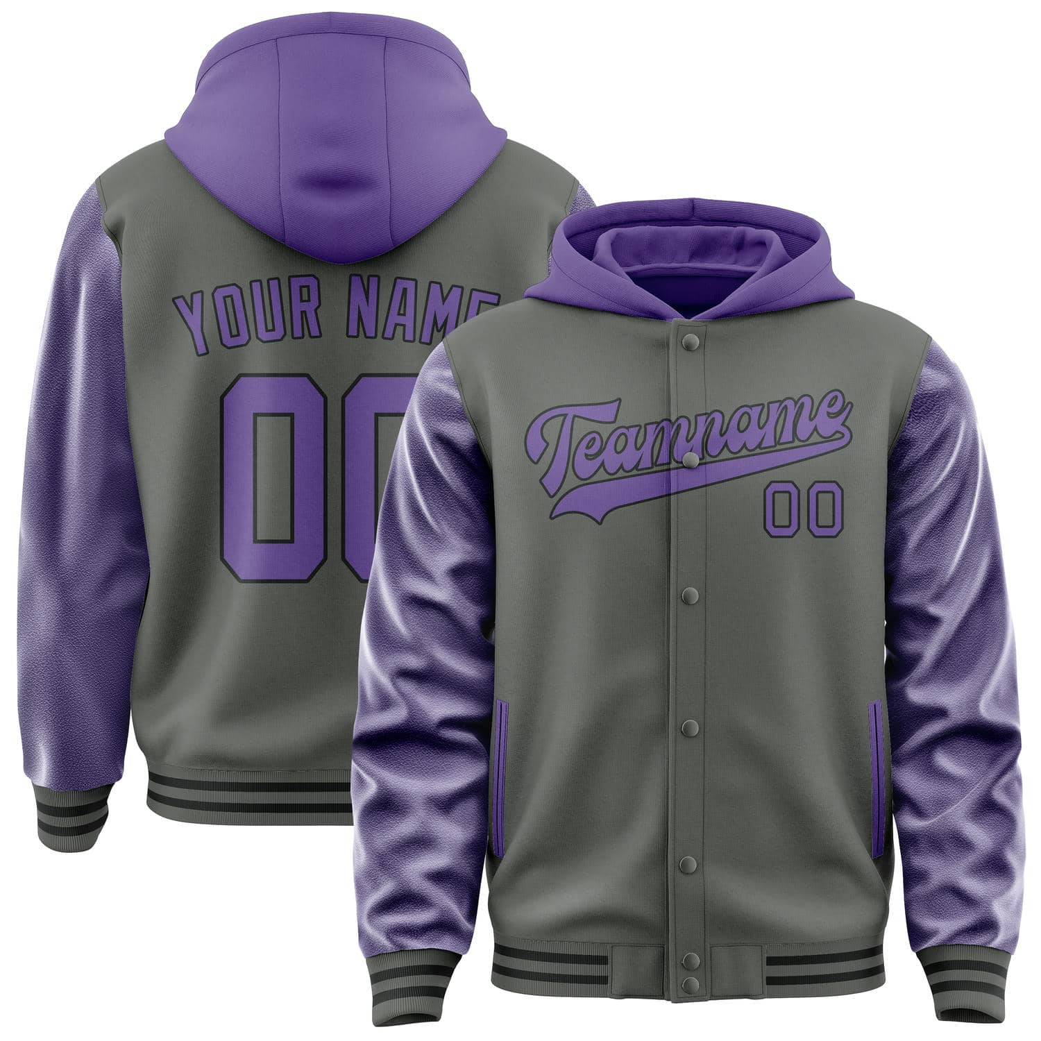 Custom Dark Grey Light Purple Jacket