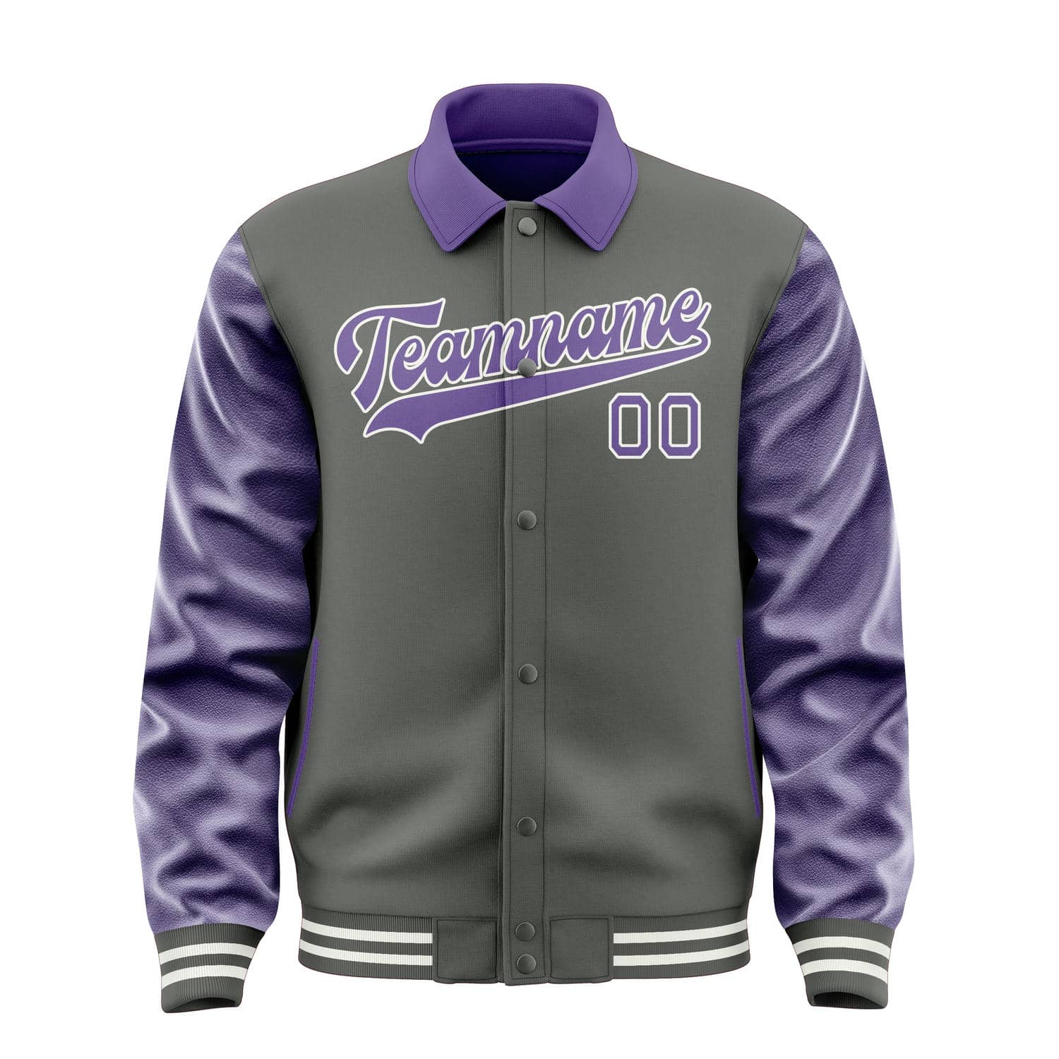 Custom Dark Grey Light Purple Jacket