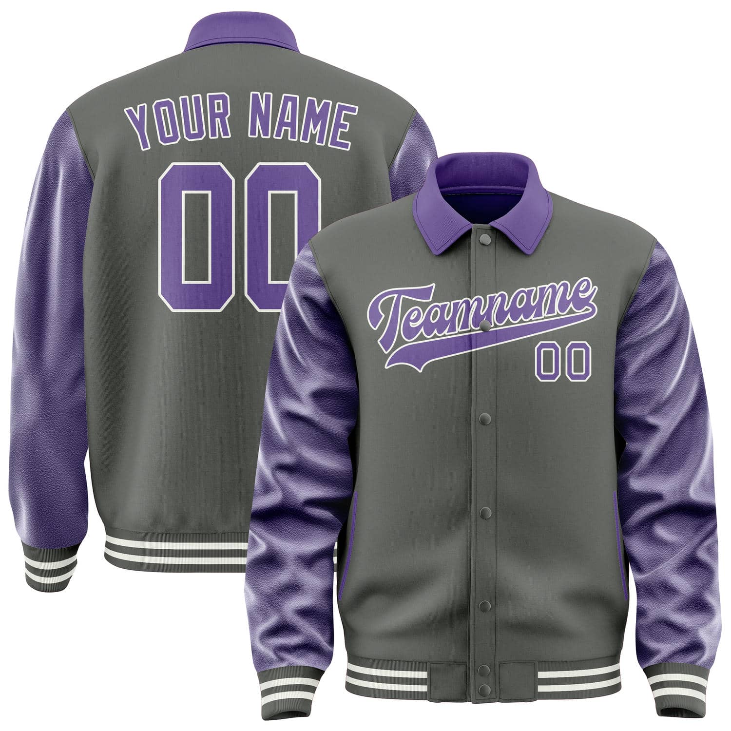 Custom Dark Grey Light Purple Jacket