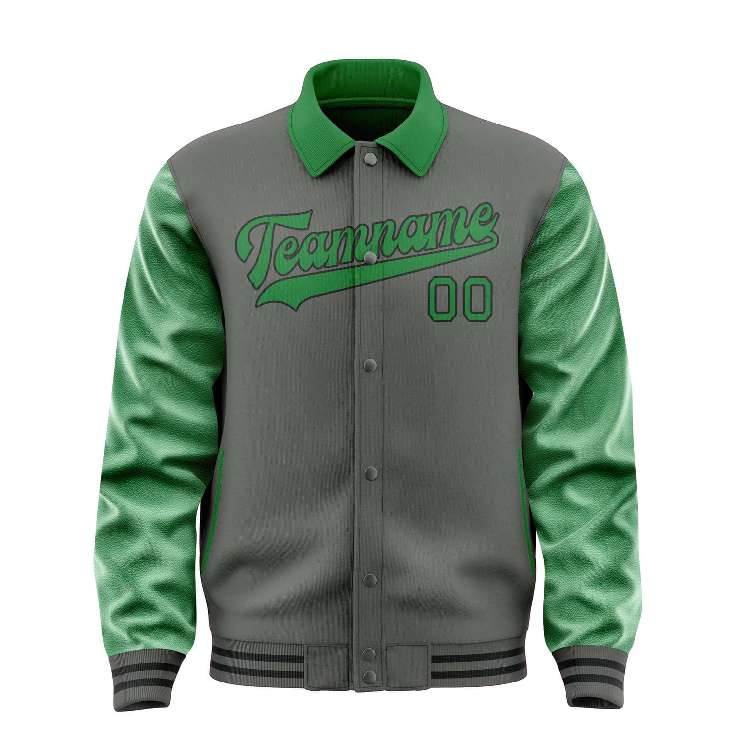 Custom Dark Grey Emerald Green Jacket