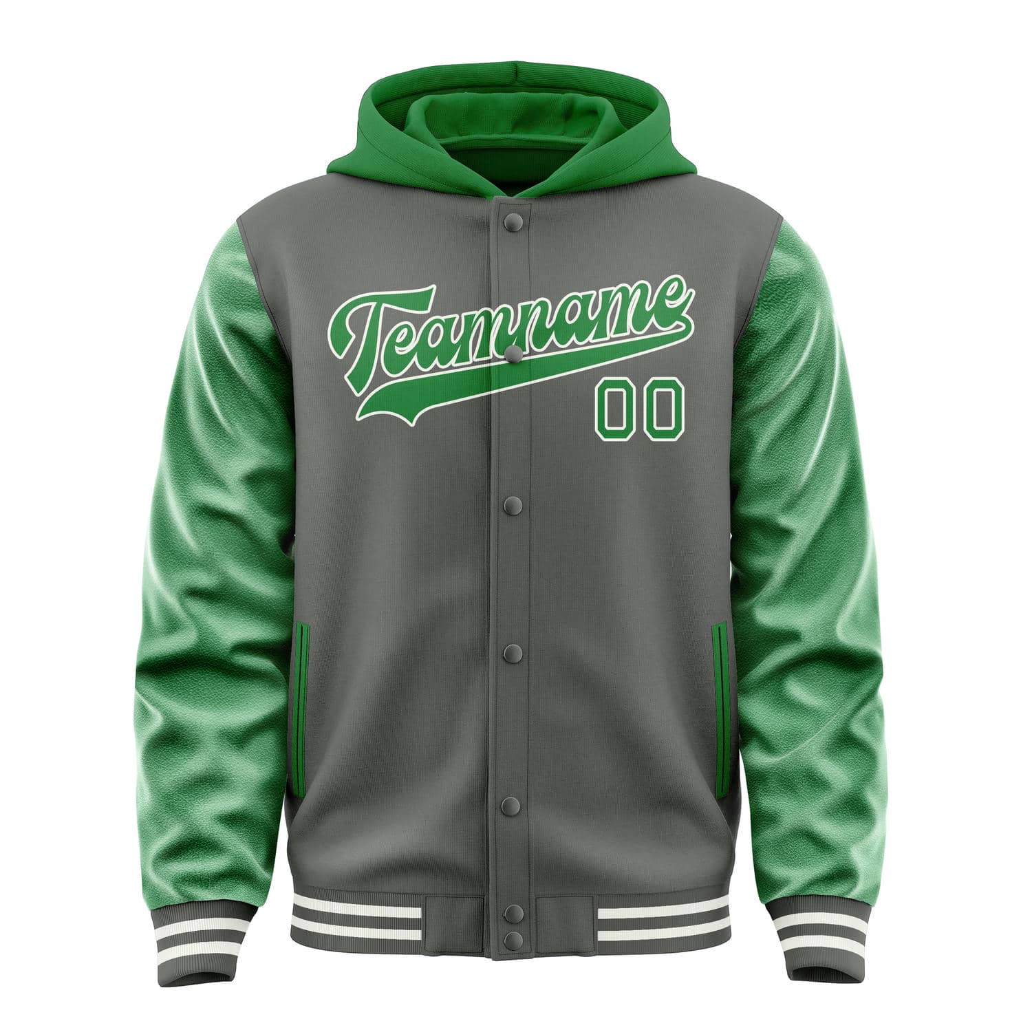 Custom Dark Grey Emerald Green Jacket