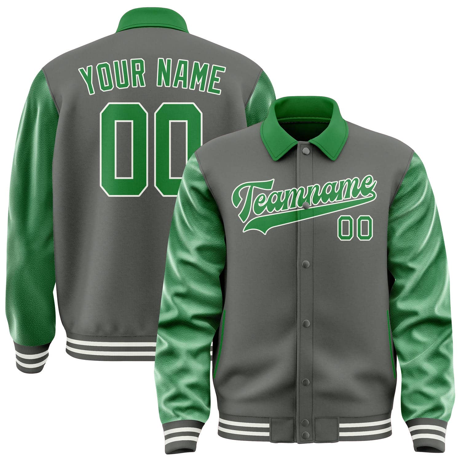 Custom Dark Grey Emerald Green Jacket