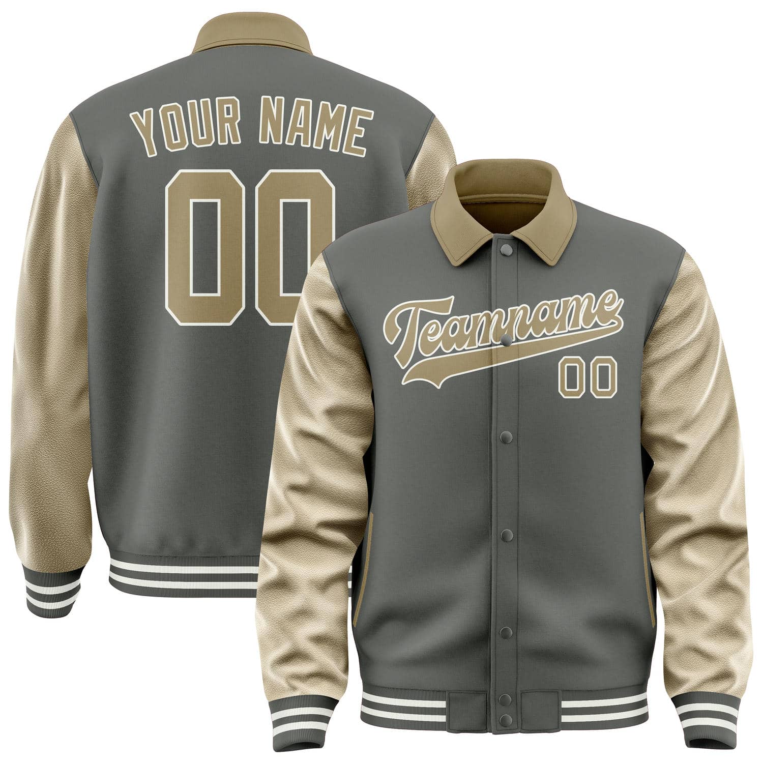 Custom Dark Grey Light Khaki Jacket