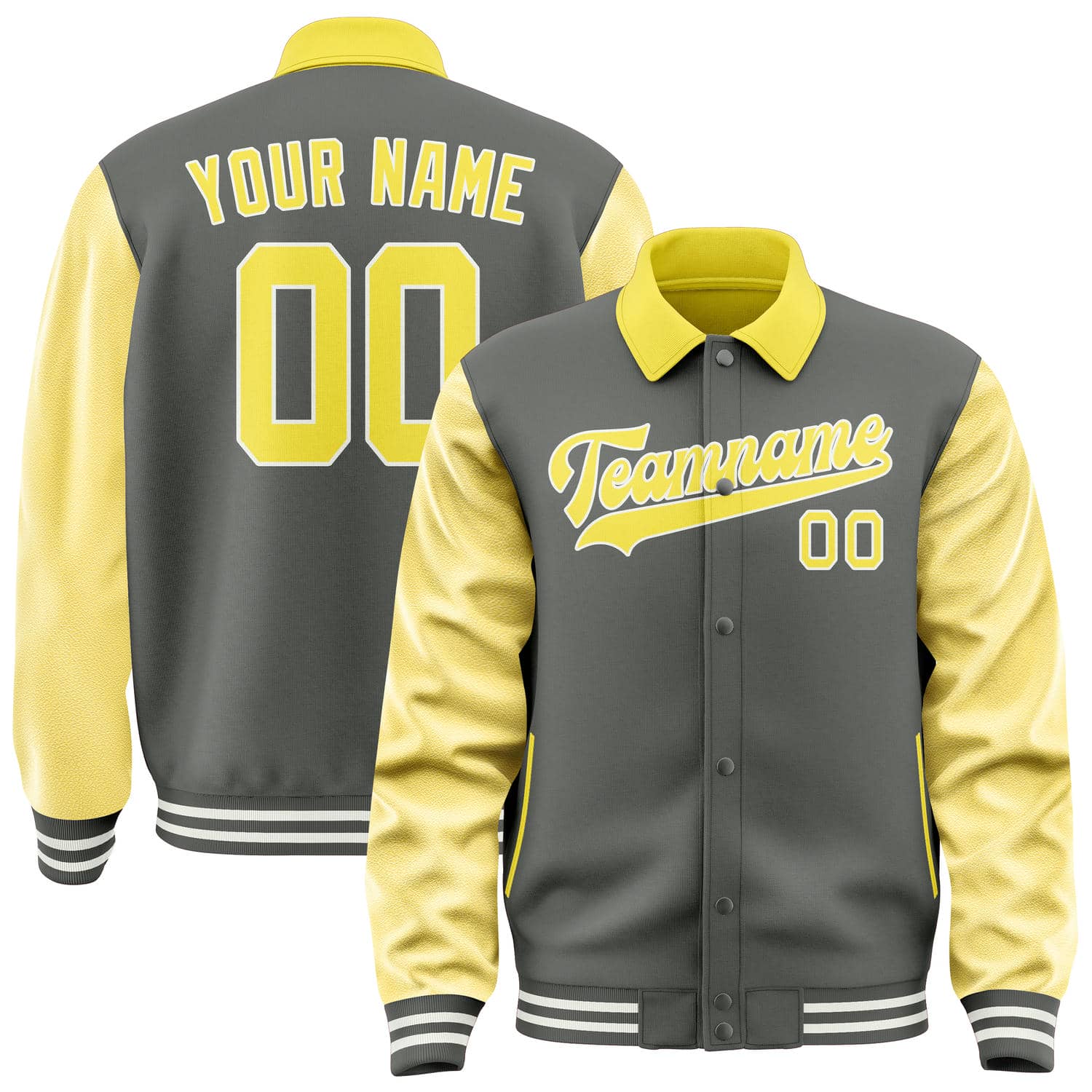 Custom Dark Grey Light Yellow Jacket