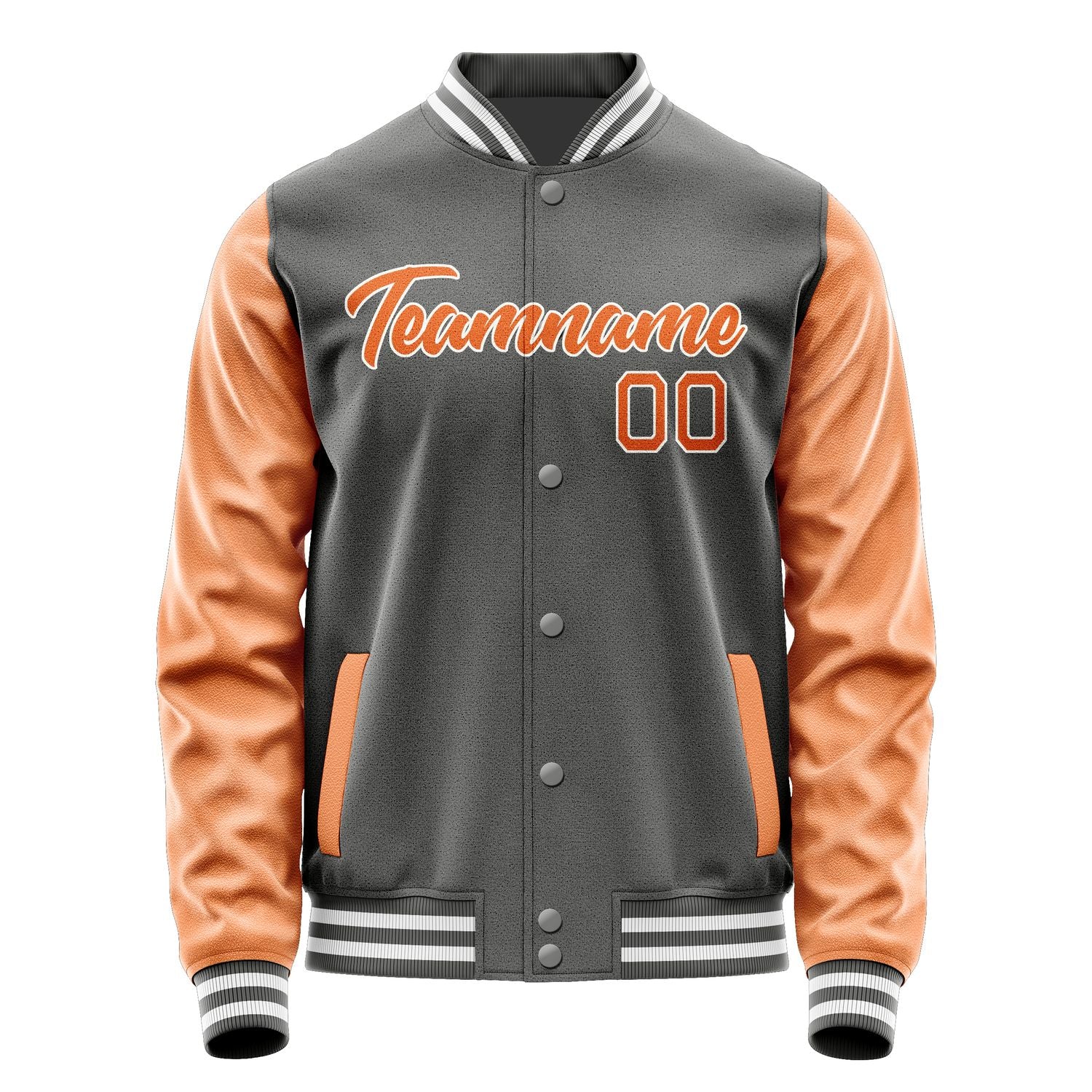 Custom Dark Grey Orange Jacket JA2020282017B21728