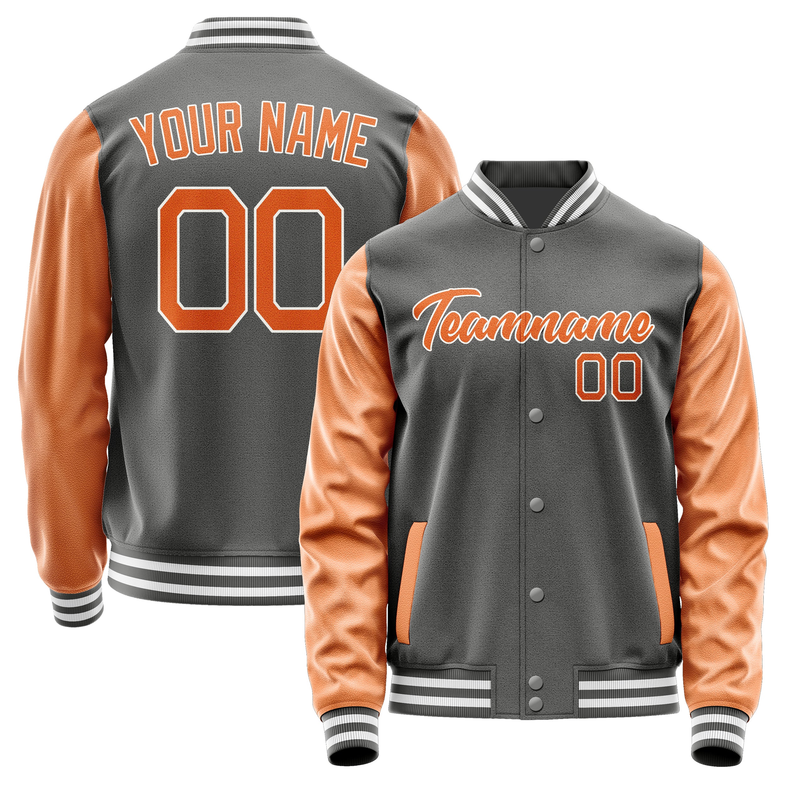 Custom Dark Grey Orange Jacket JA2020282018B21828