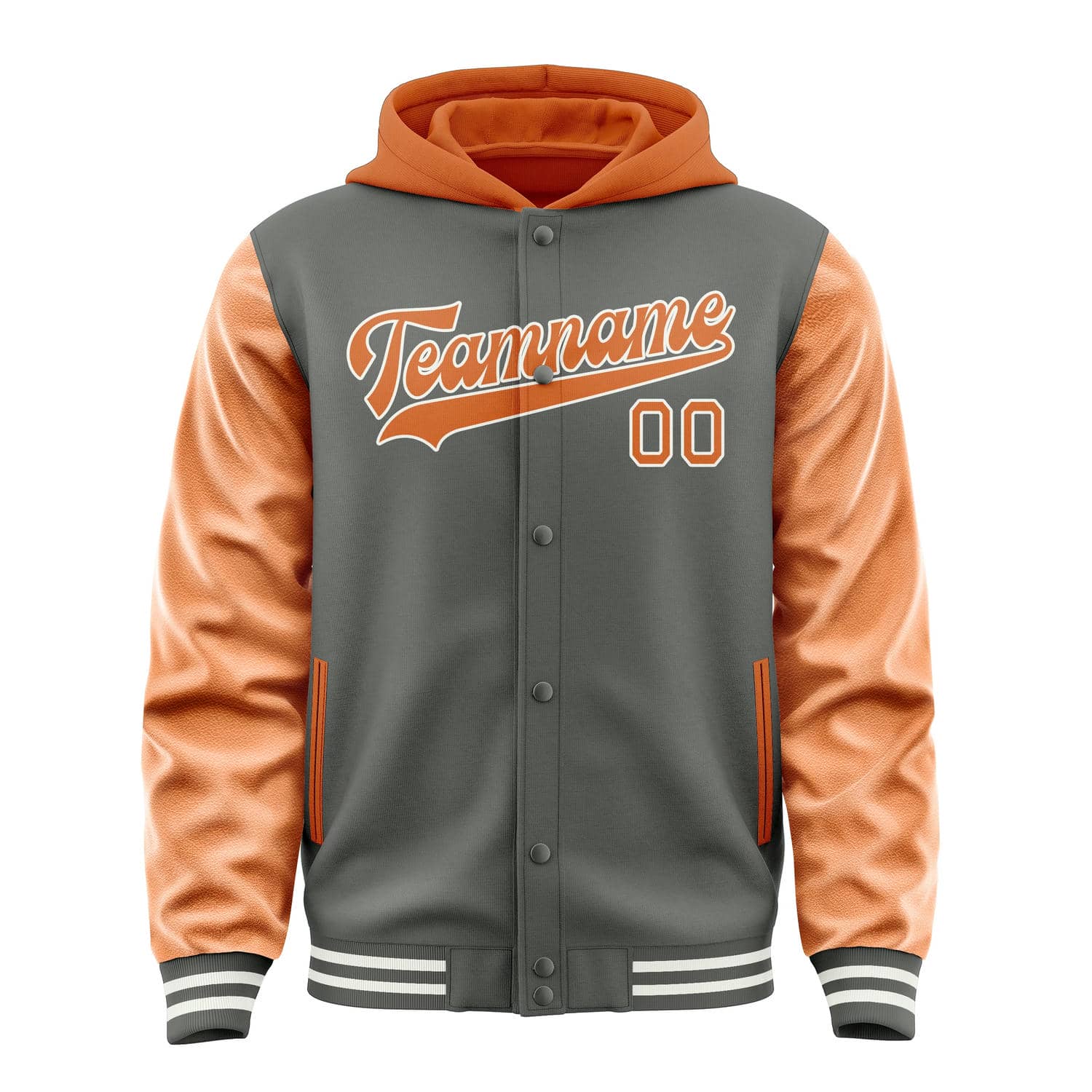 Custom Dark Grey Orange Jacket