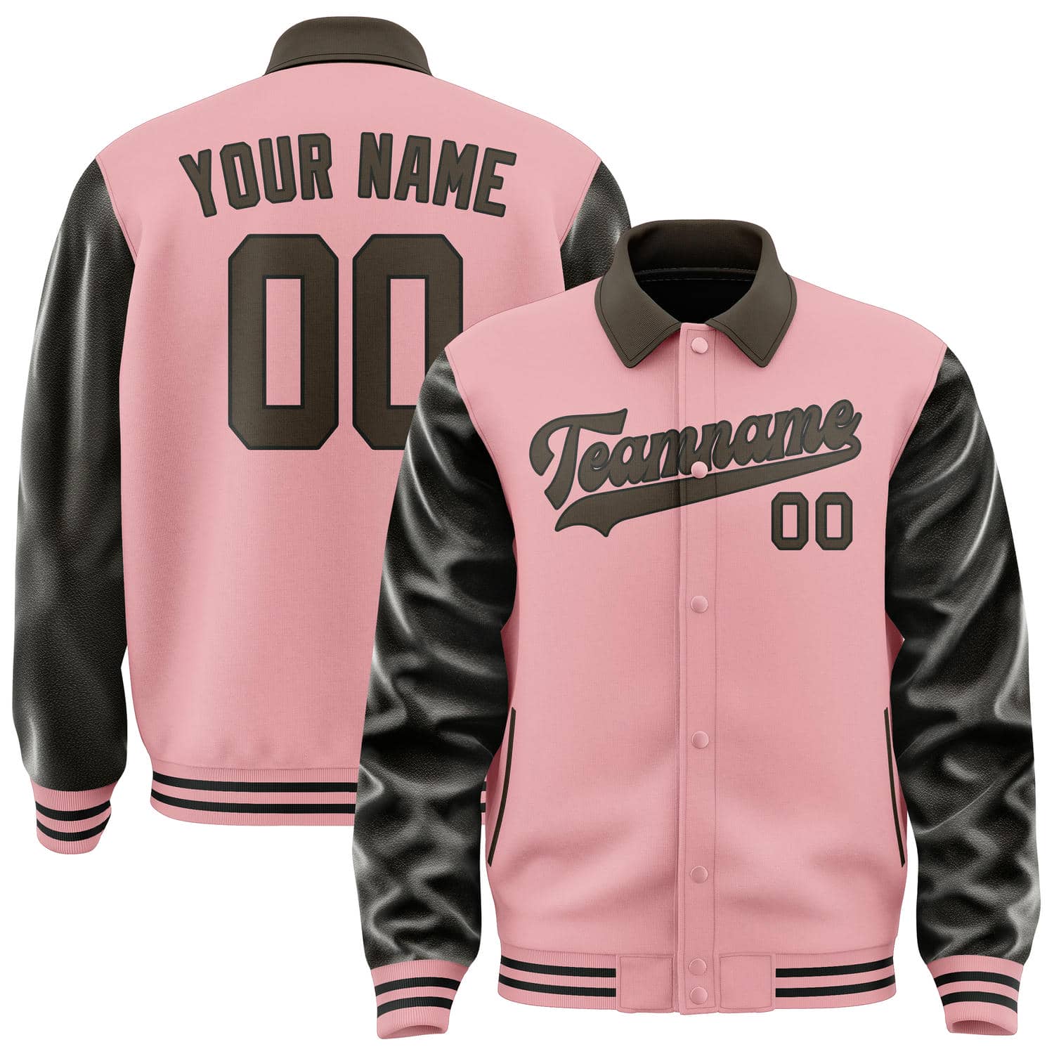 Custom Light Pink Brown Jacket