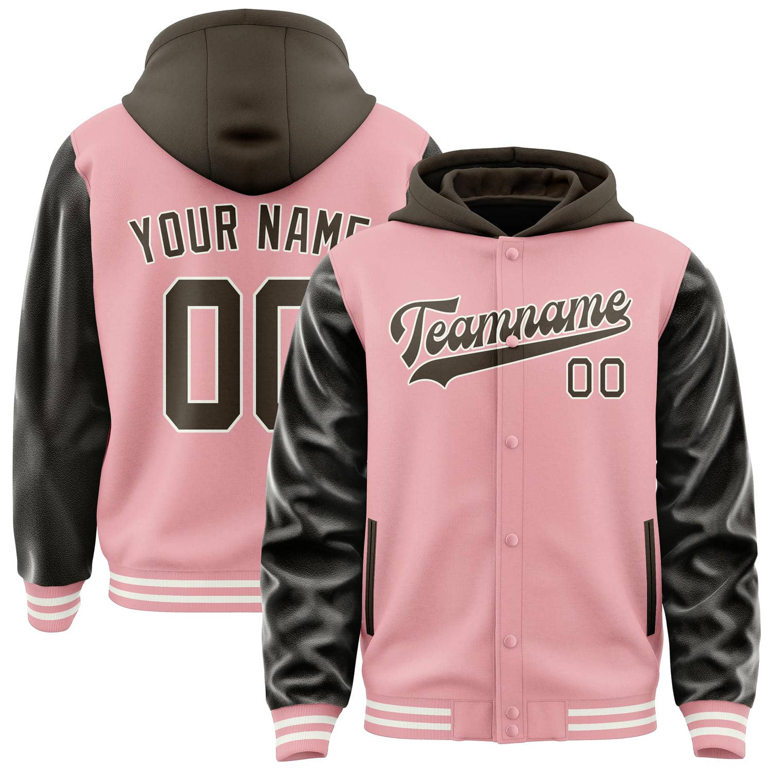 Custom Light Pink Brown Jacket