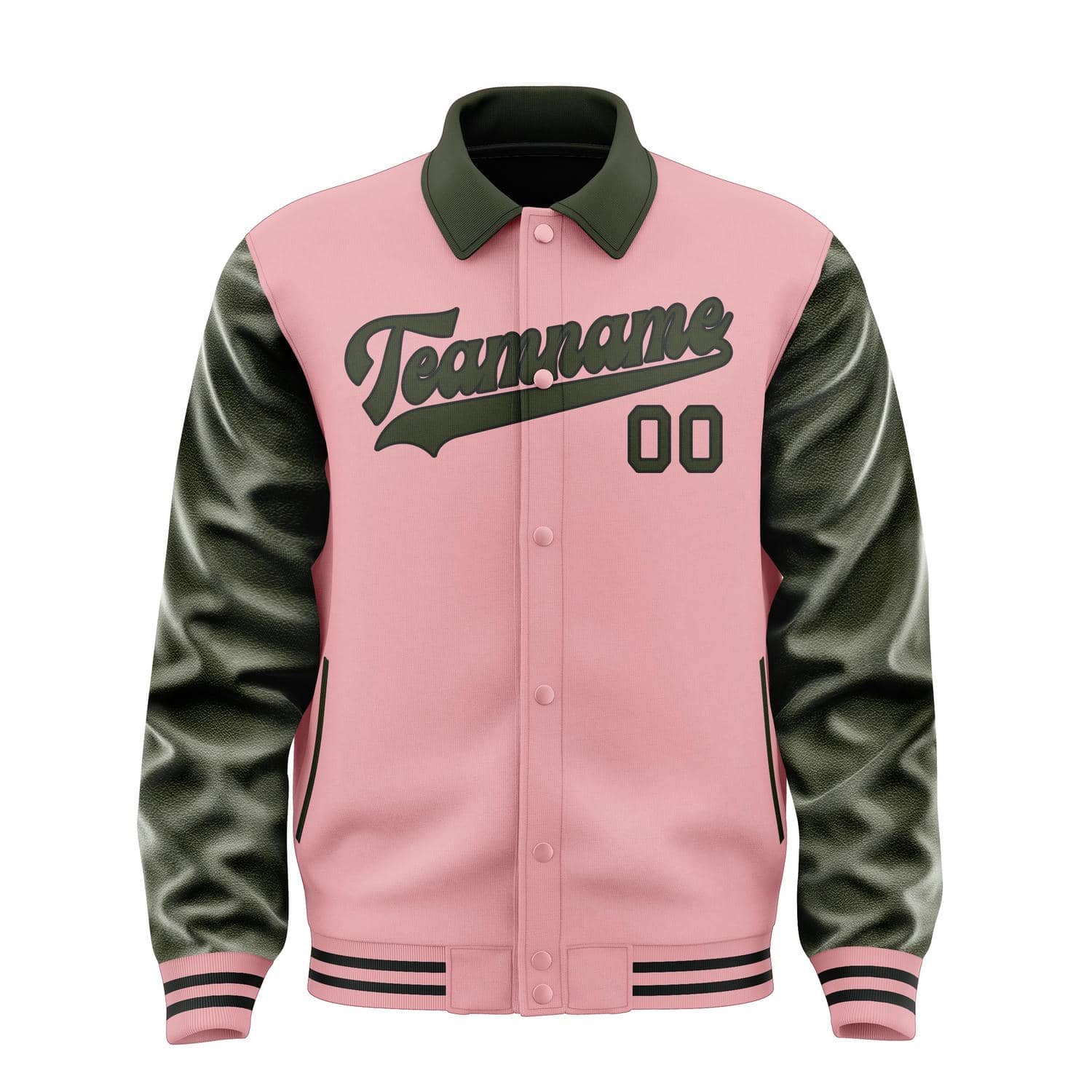 Custom Light Pink Olive Jacket