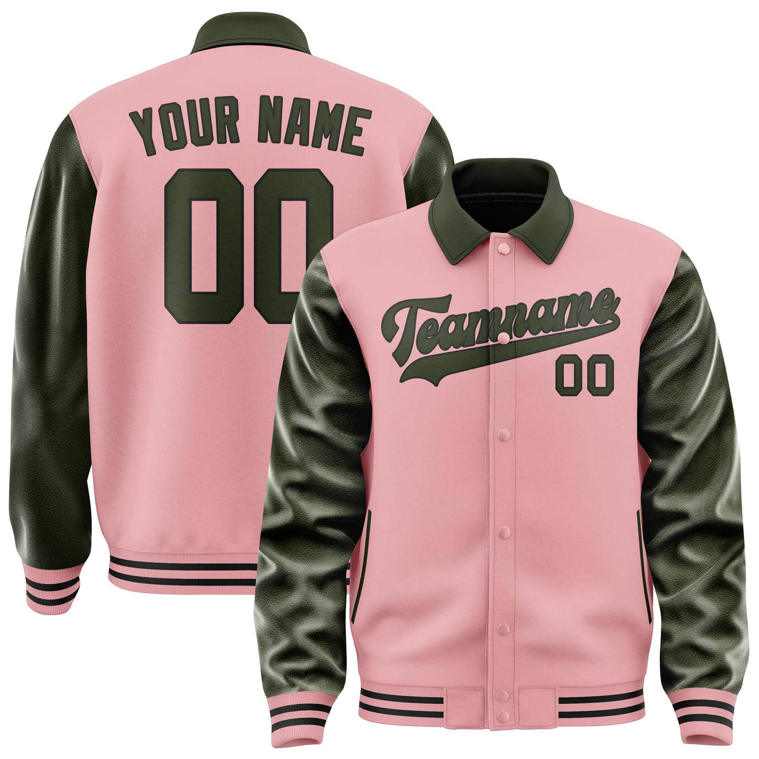 Custom Light Pink Olive Jacket