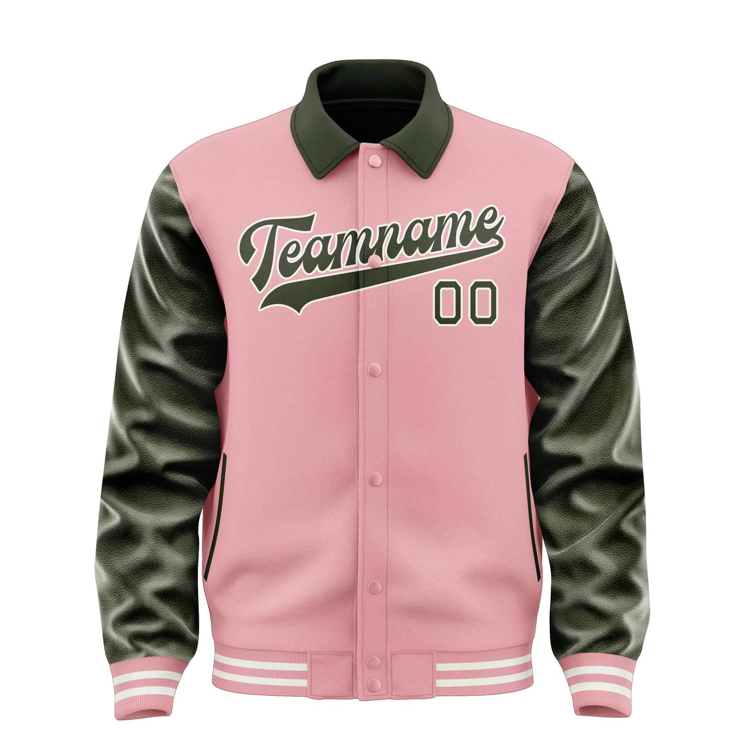 Custom Light Pink Olive Jacket