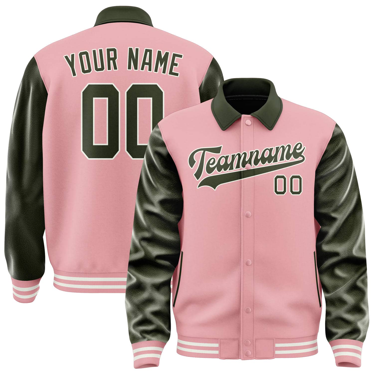 Custom Light Pink Olive Jacket