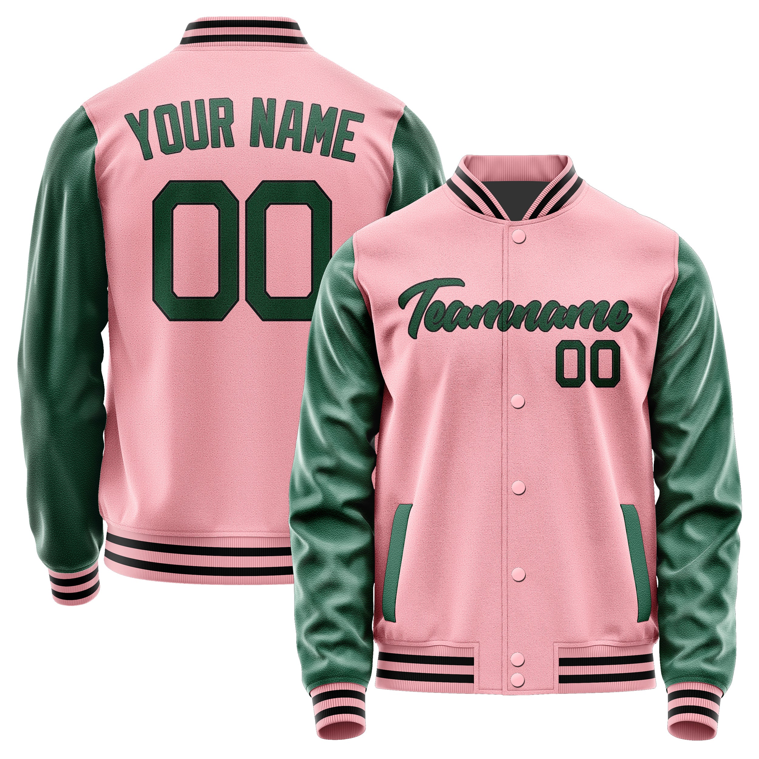 Custom Light Pink Green Jacket JA2121052117B21705