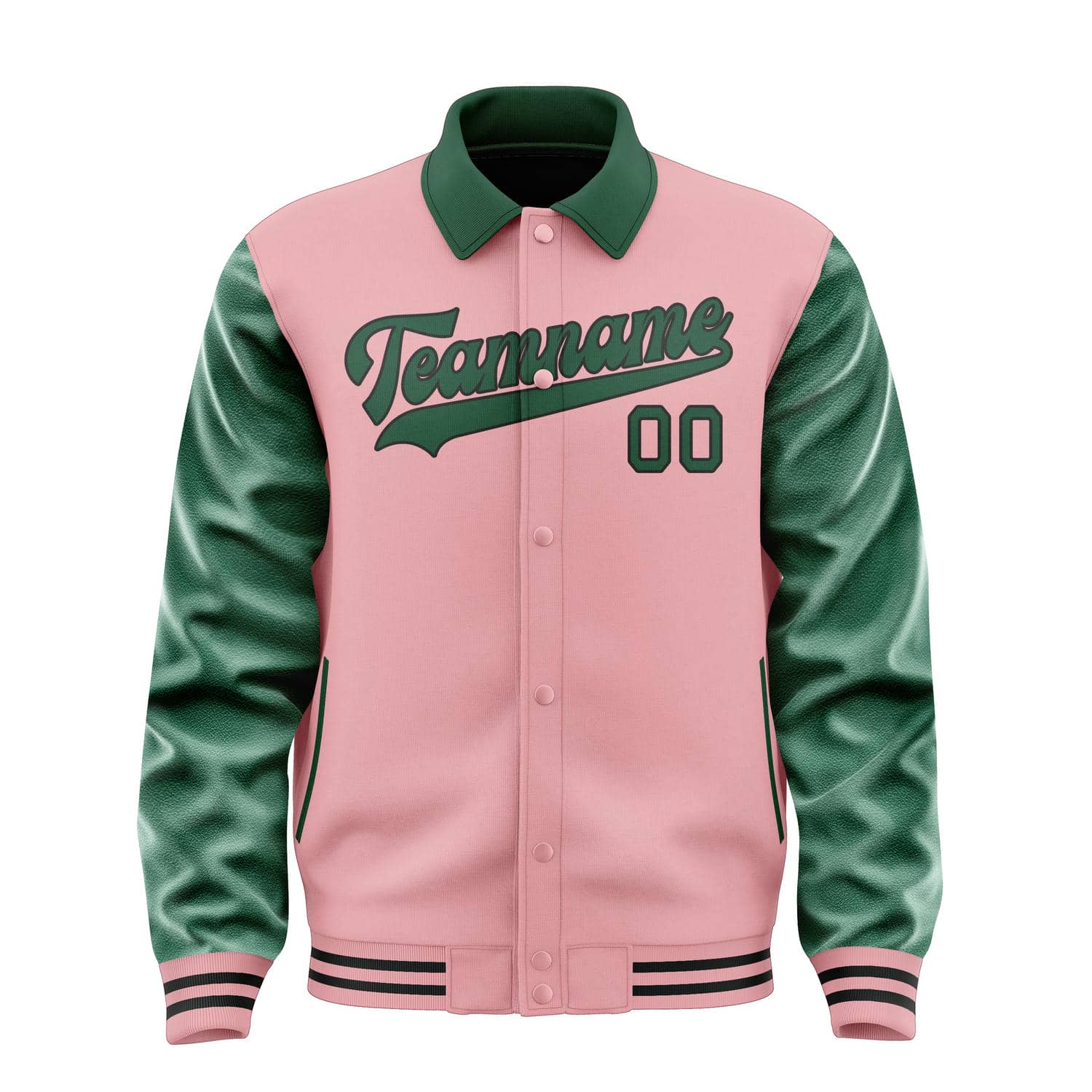Custom Light Pink Green Jacket