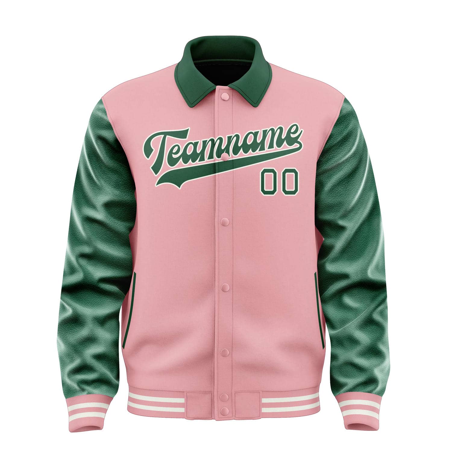 Custom Light Pink Green Jacket