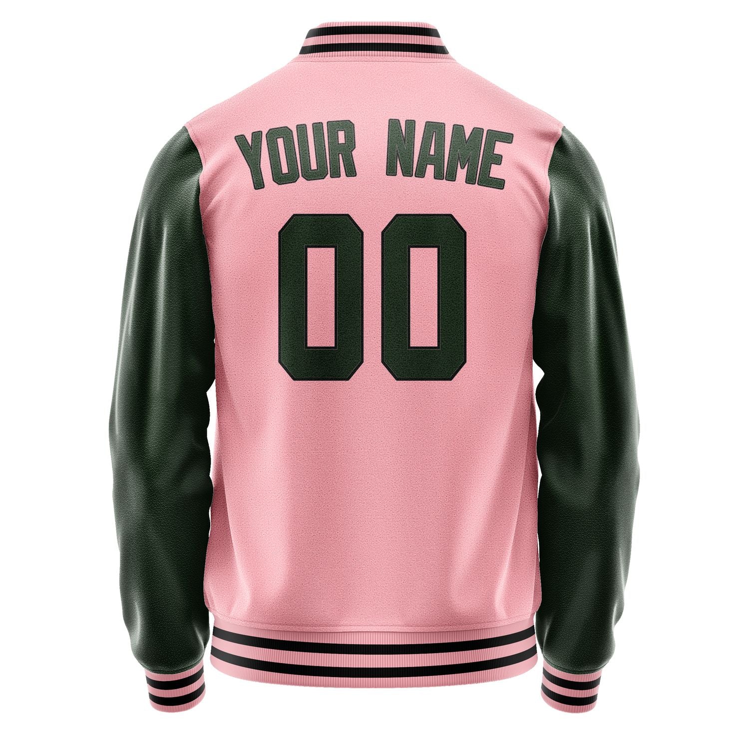 Custom Light Pink Dark Green Jacket JA2121062117B31706
