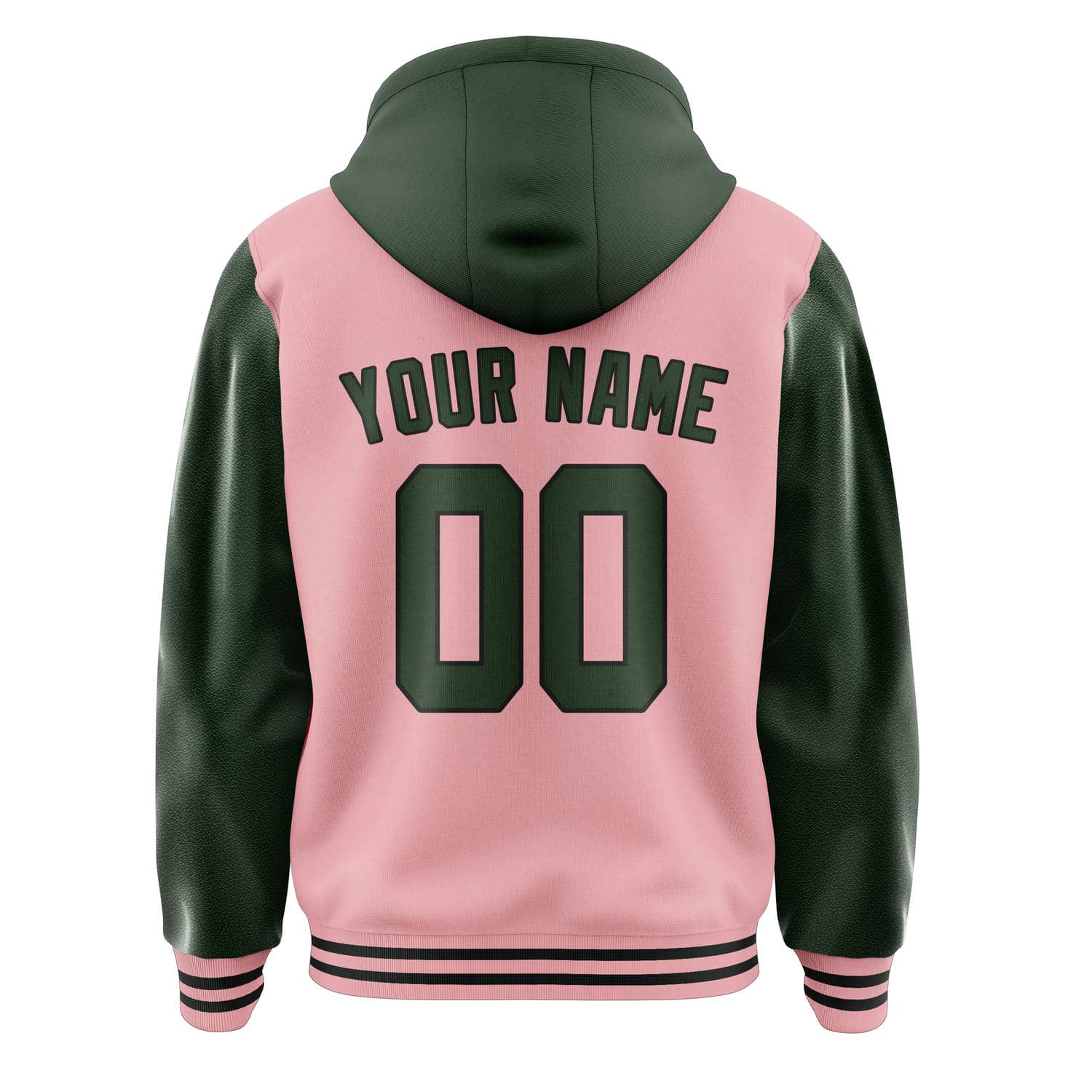 Custom Light Pink Dark Green Jacket