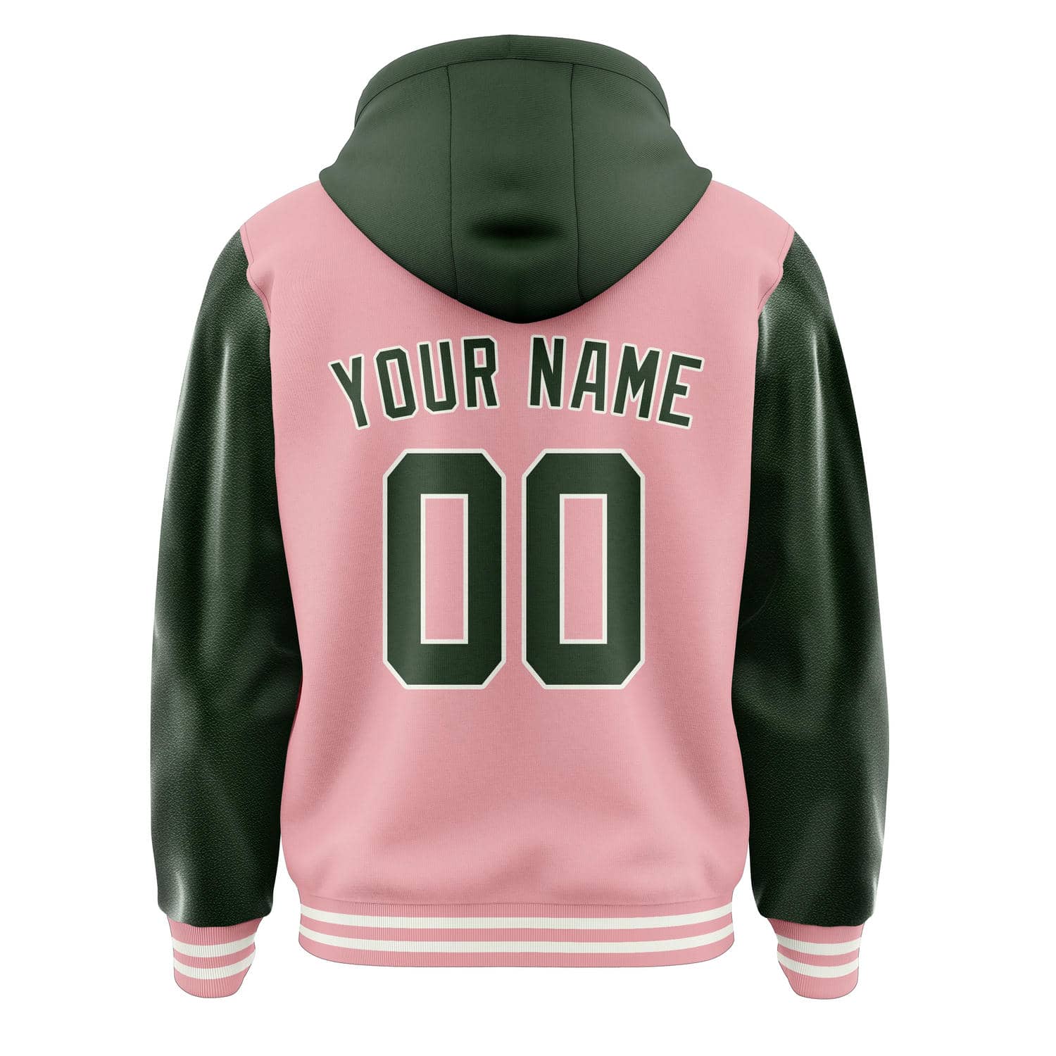 Custom Light Pink Dark Green Jacket