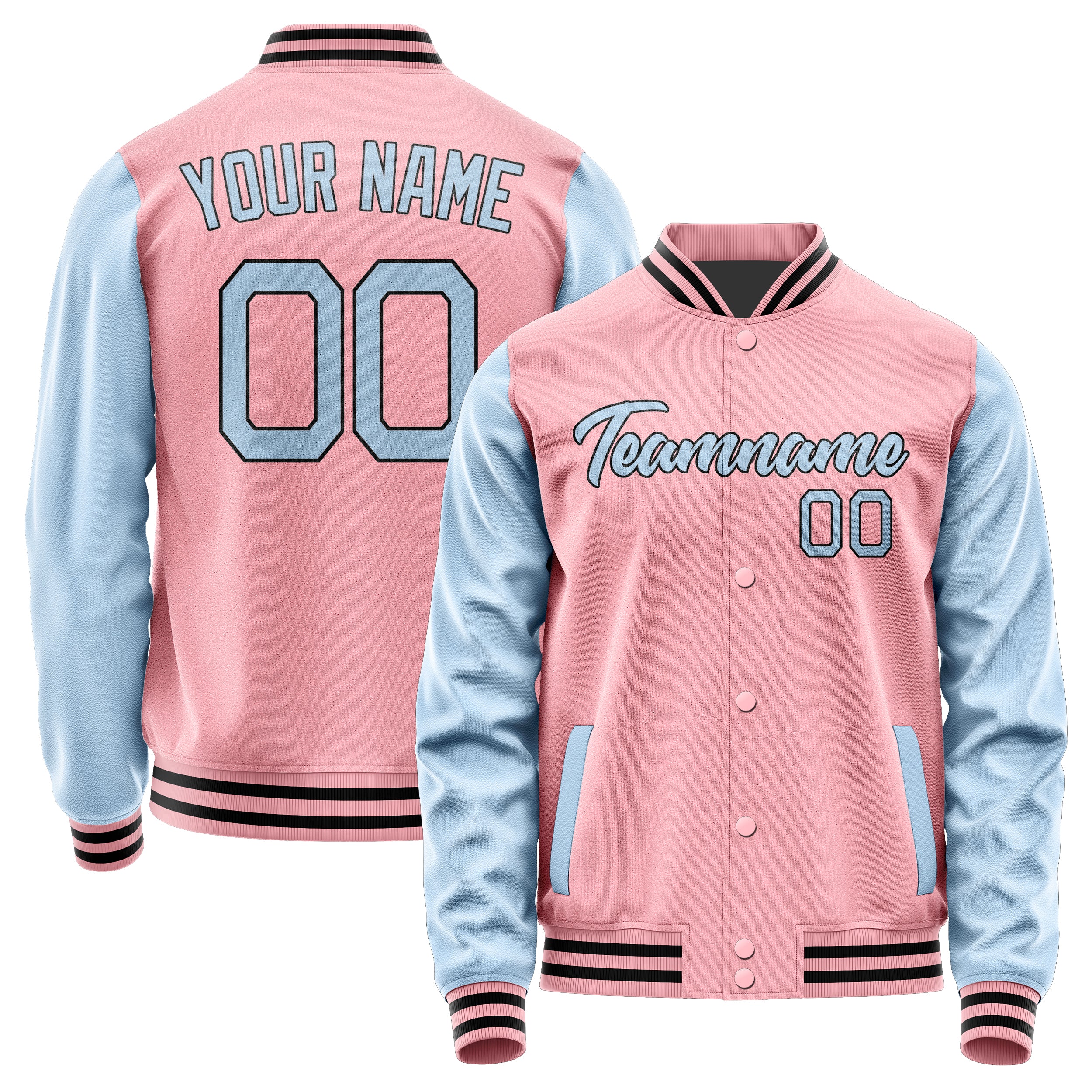 Custom Light Pink Light Blue Jacket JA2121082117B21708