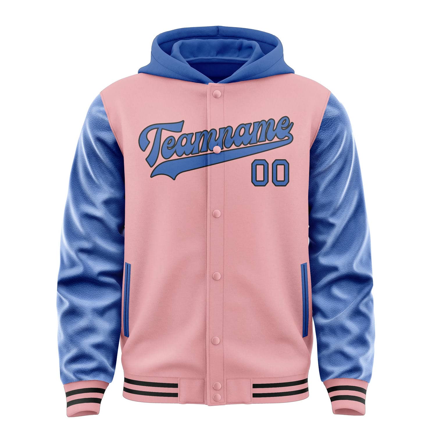 Custom Light Pink Sky Blue Jacket