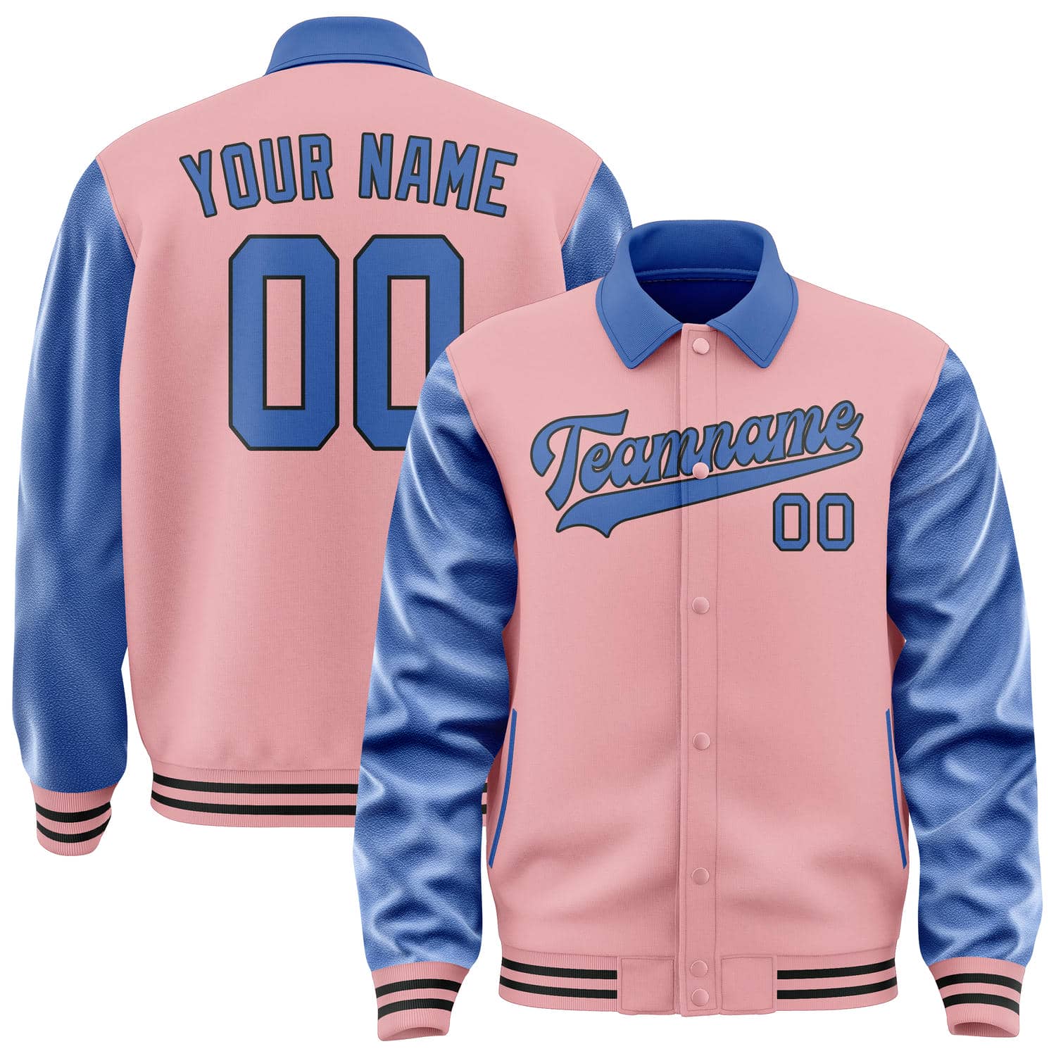 Custom Light Pink Sky Blue Jacket