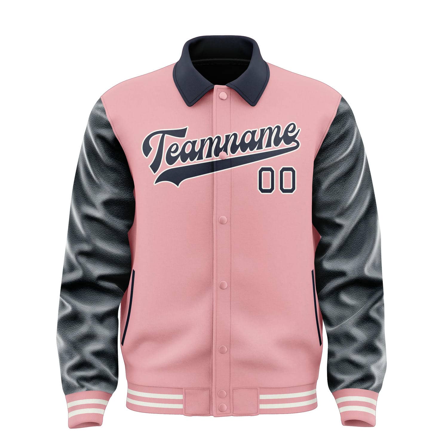Custom Light Pink Navy Jacket