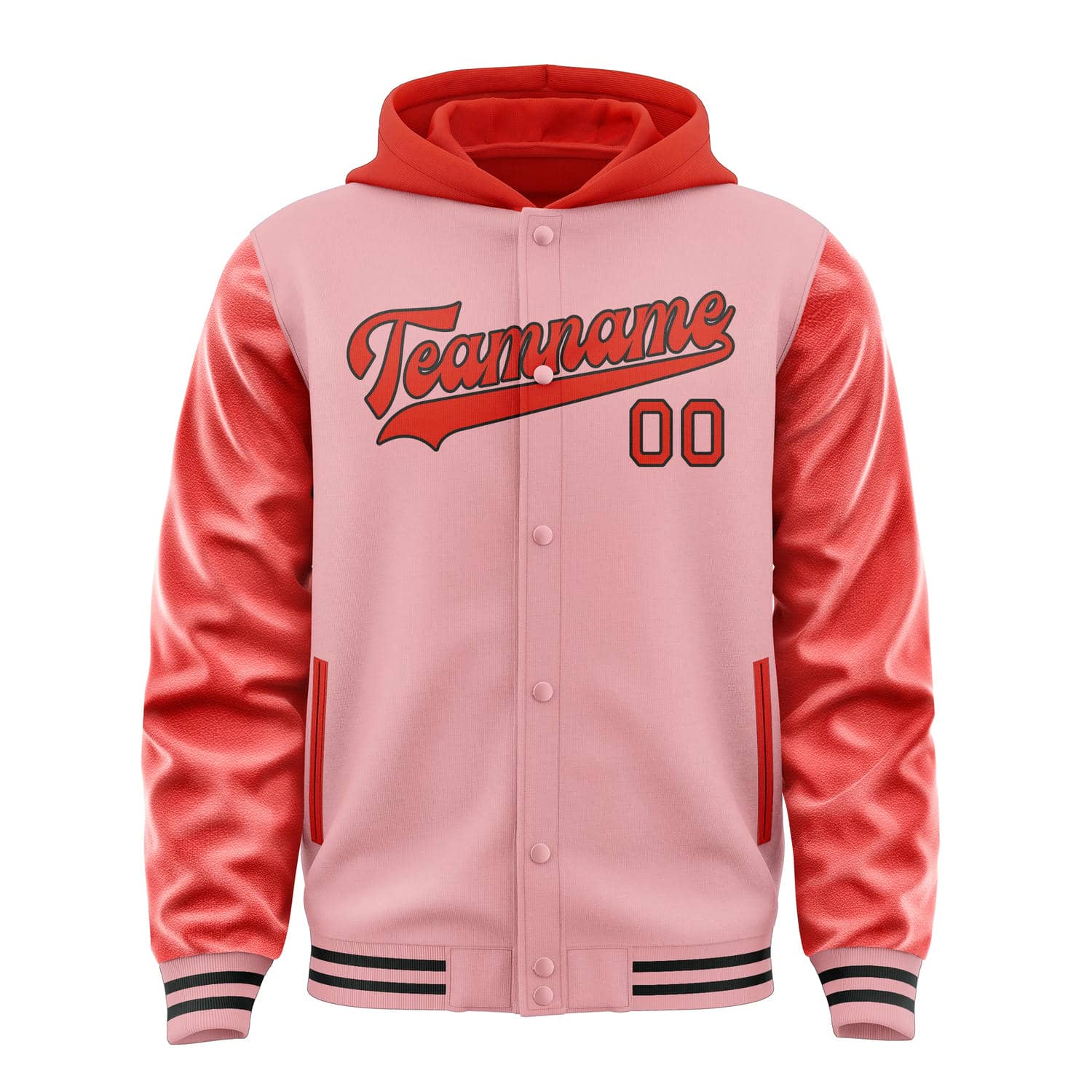 Custom Light Pink Orange Red Jacket