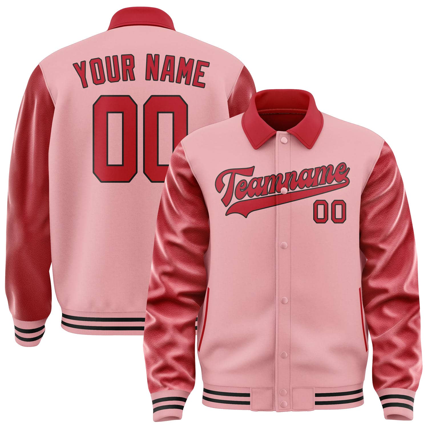Custom Light Pink Red Jacket