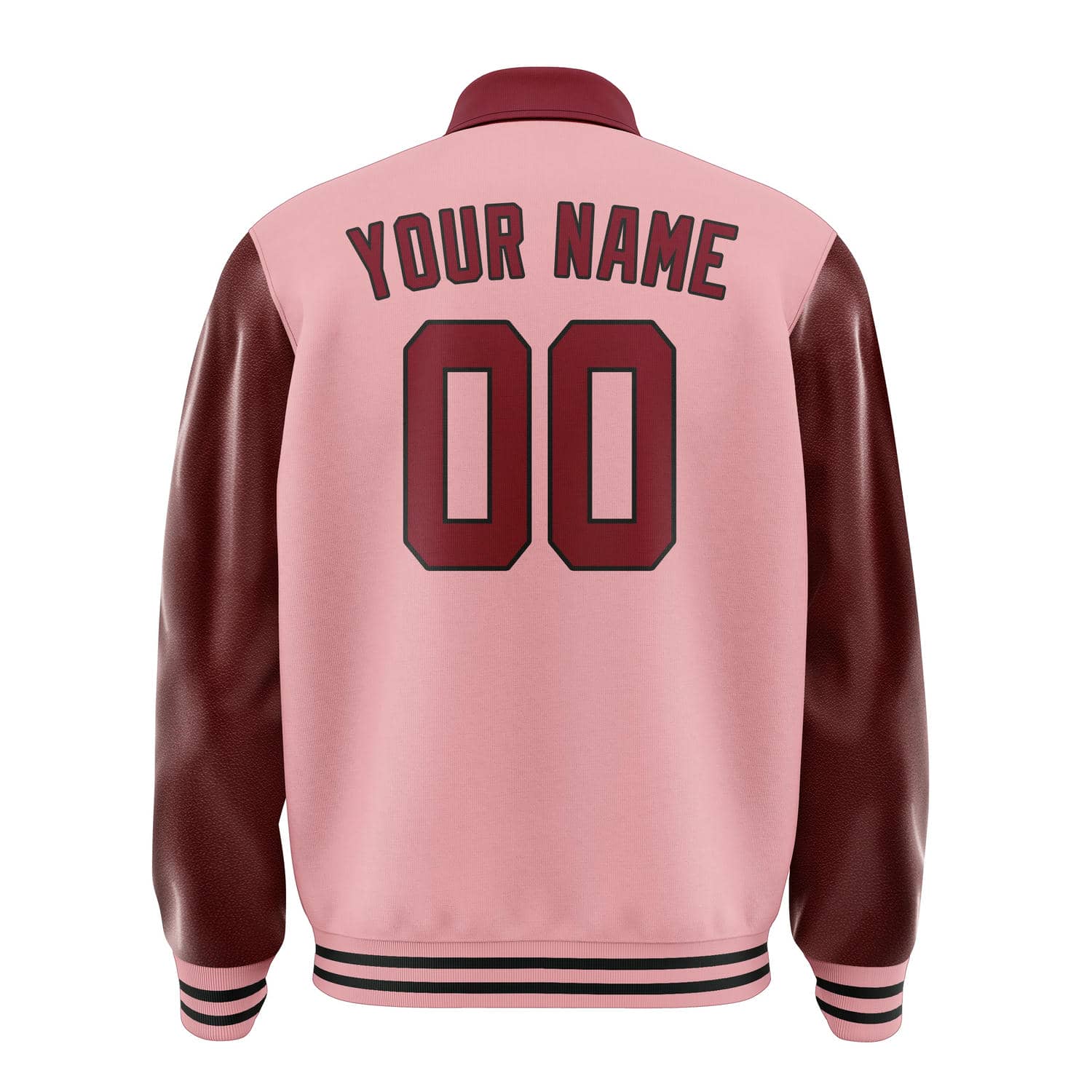 Custom Light Pink Crimson Red Jacket
