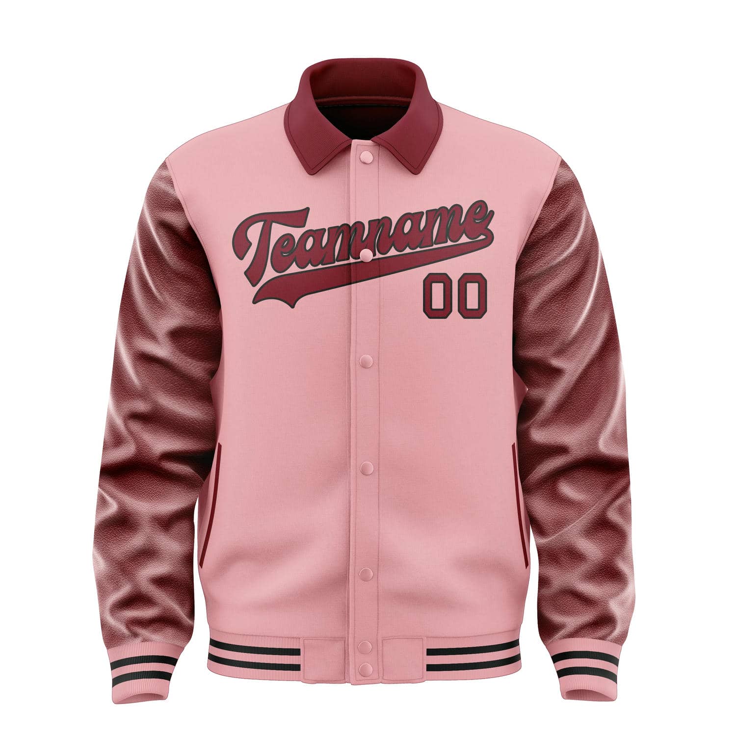 Custom Light Pink Crimson Red Jacket
