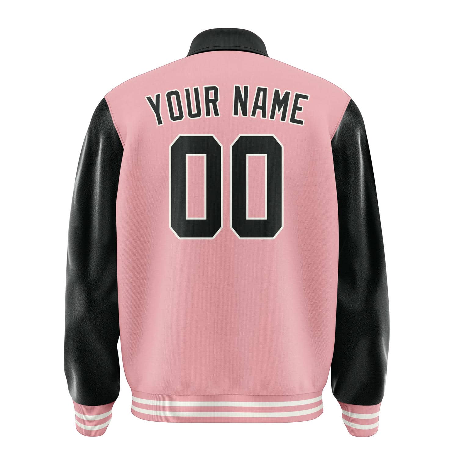 Custom Light Pink Black Jacket