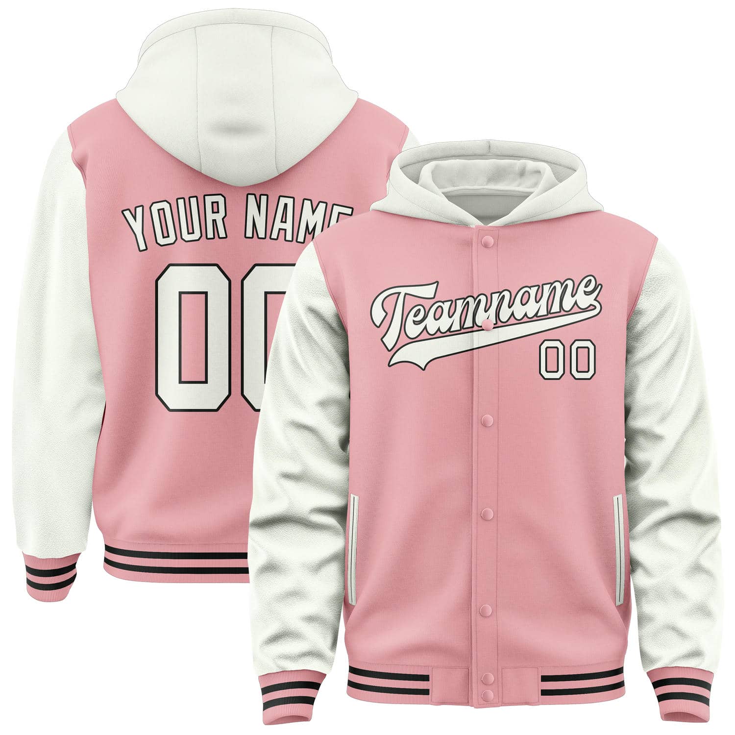 Custom Light Pink White Jacket