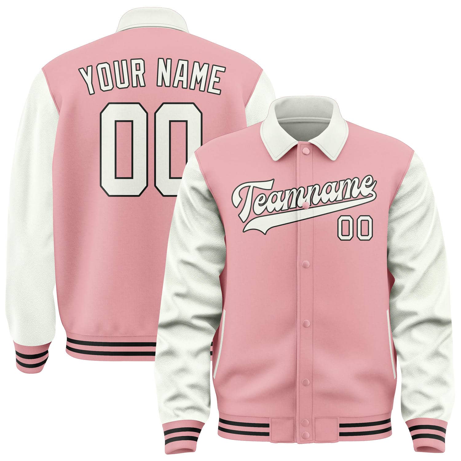Custom Light Pink White Jacket