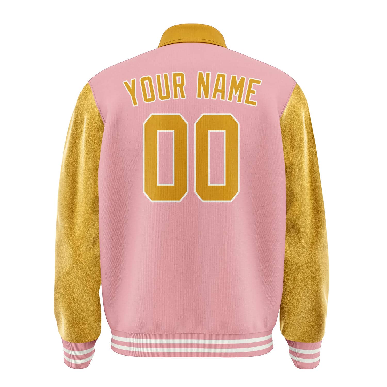Custom Light Pink Yellow Jacket