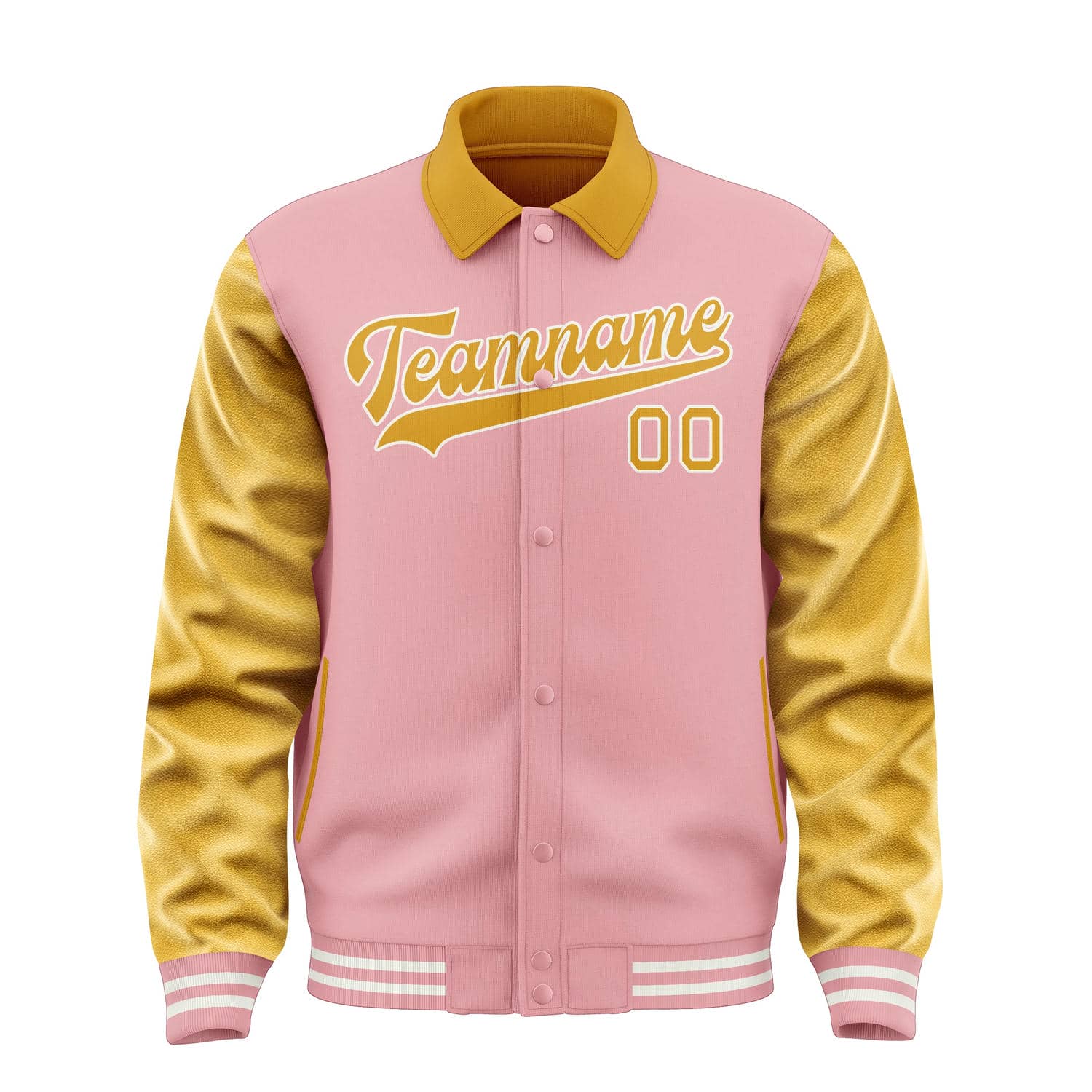 Custom Light Pink Yellow Jacket