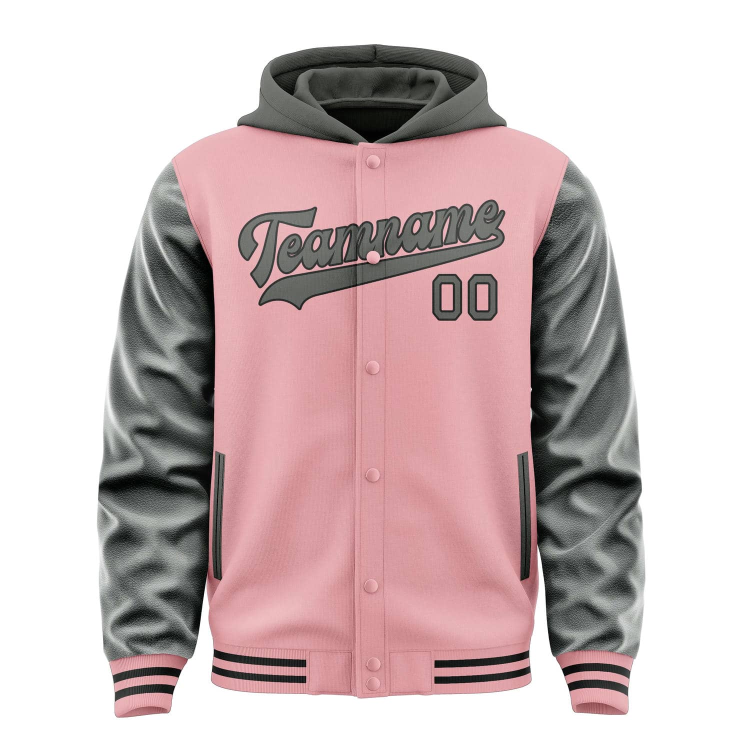 Custom Light Pink Dark Grey Jacket