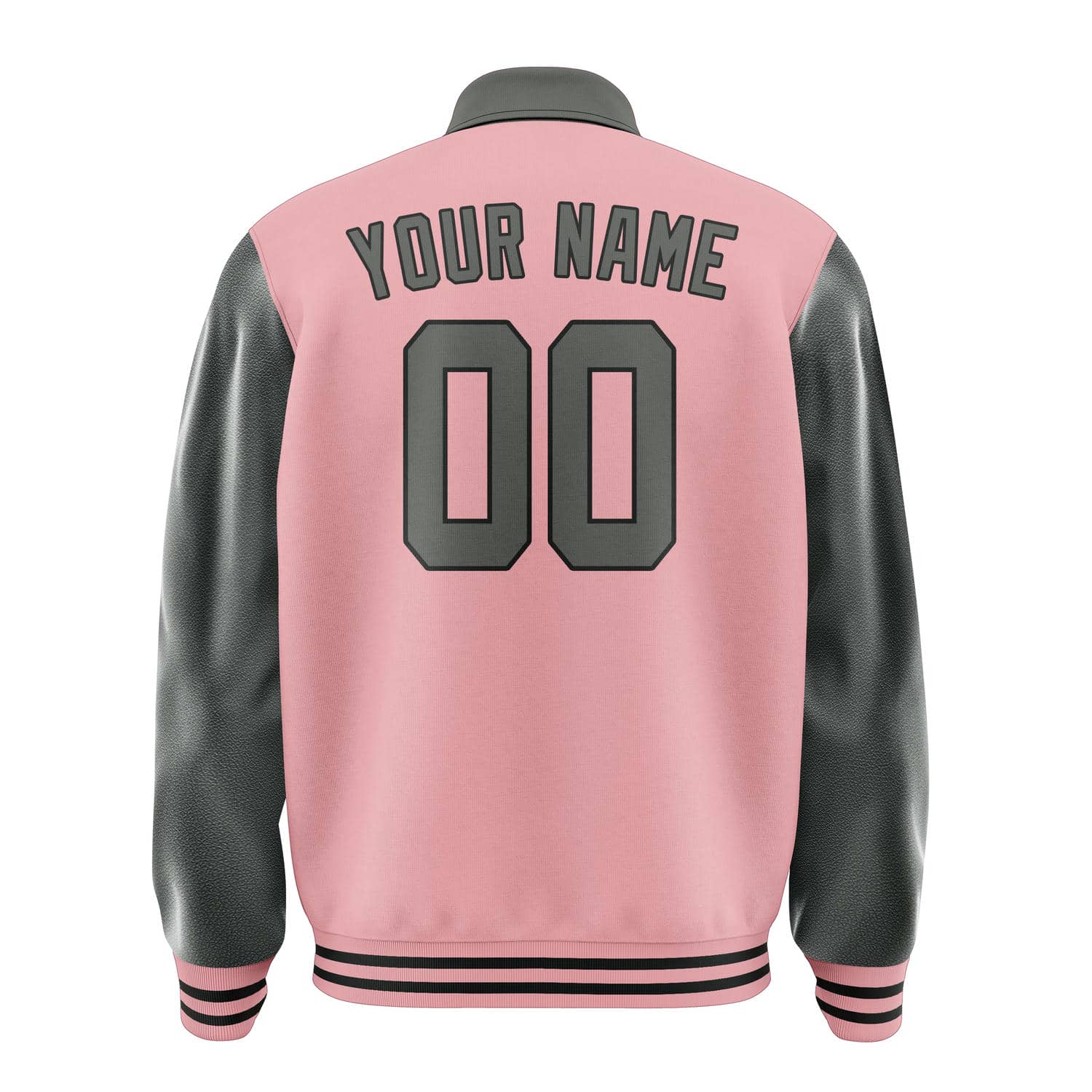 Custom Light Pink Dark Grey Jacket