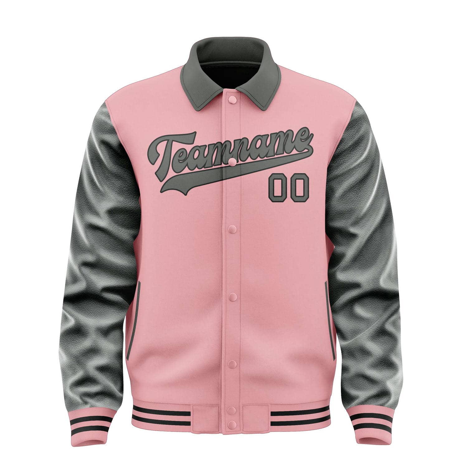 Custom Light Pink Dark Grey Jacket