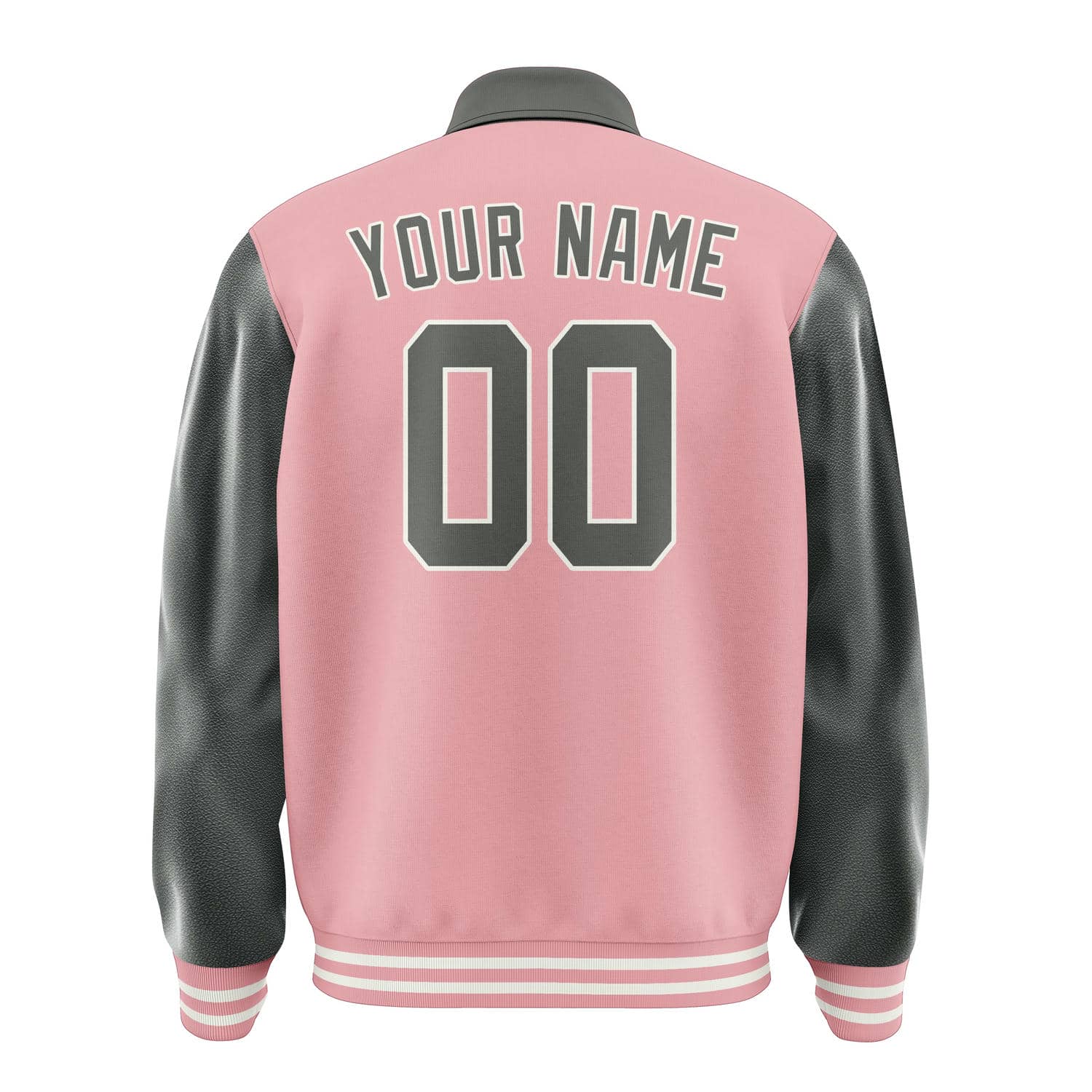 Custom Light Pink Dark Grey Jacket