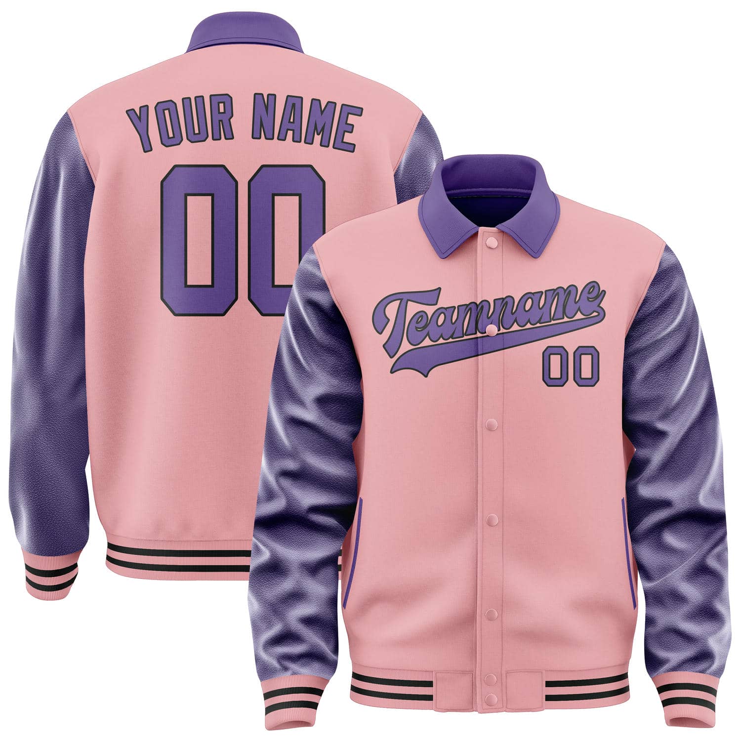 Custom Light Pink Light Purple Jacket