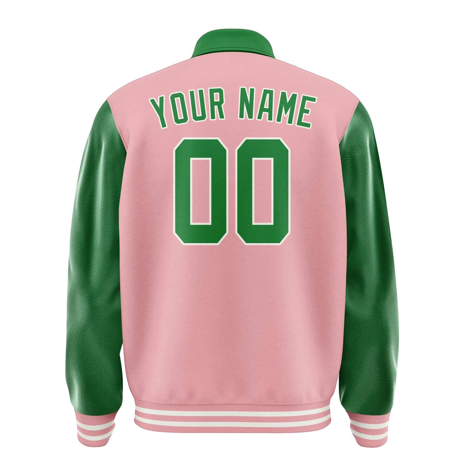 Custom Light Pink Emerald Green Jacket