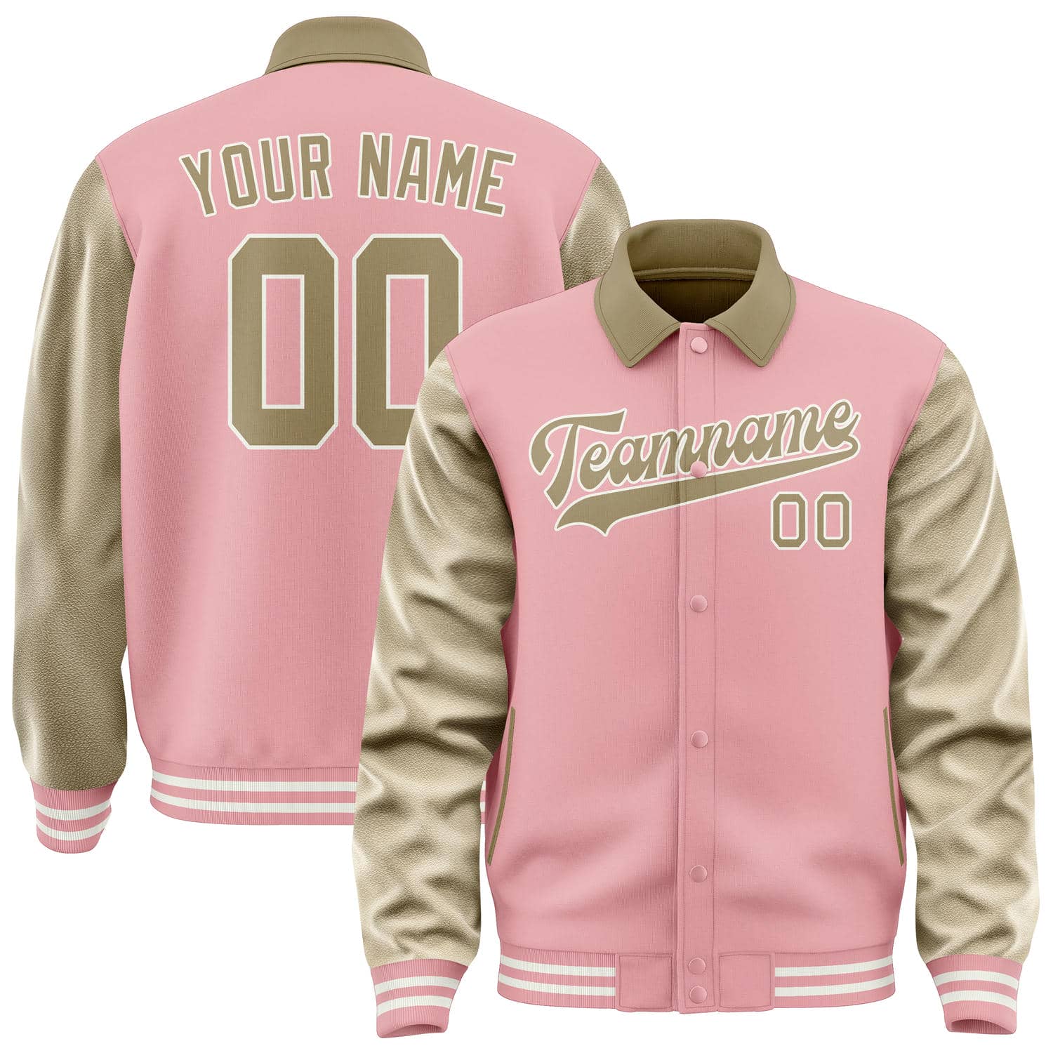Custom Light Pink Light Khaki Jacket