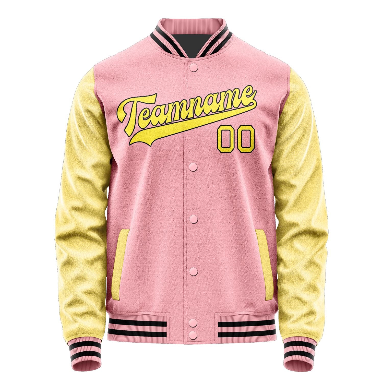 Custom Light Pink Light Yellow Jacket JA2121262117B31726