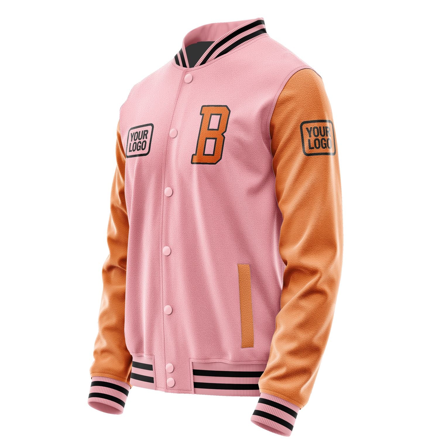 Custom Light Pink Orange Jacket JA212128211717282817