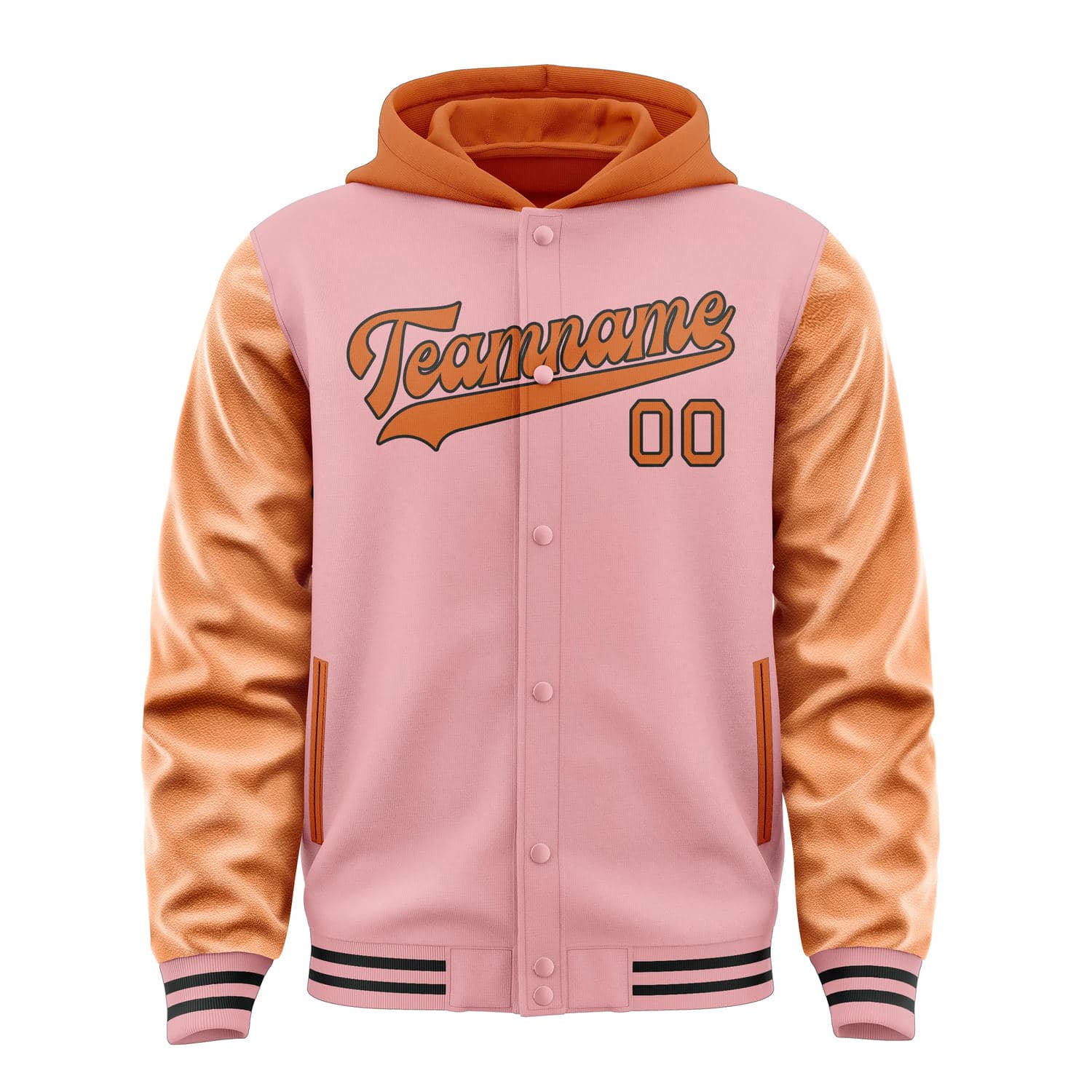 Custom Light Pink Orange Jacket