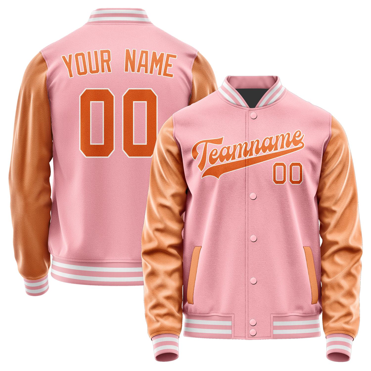 Custom Light Pink Orange Jacket JA2121282118B31828